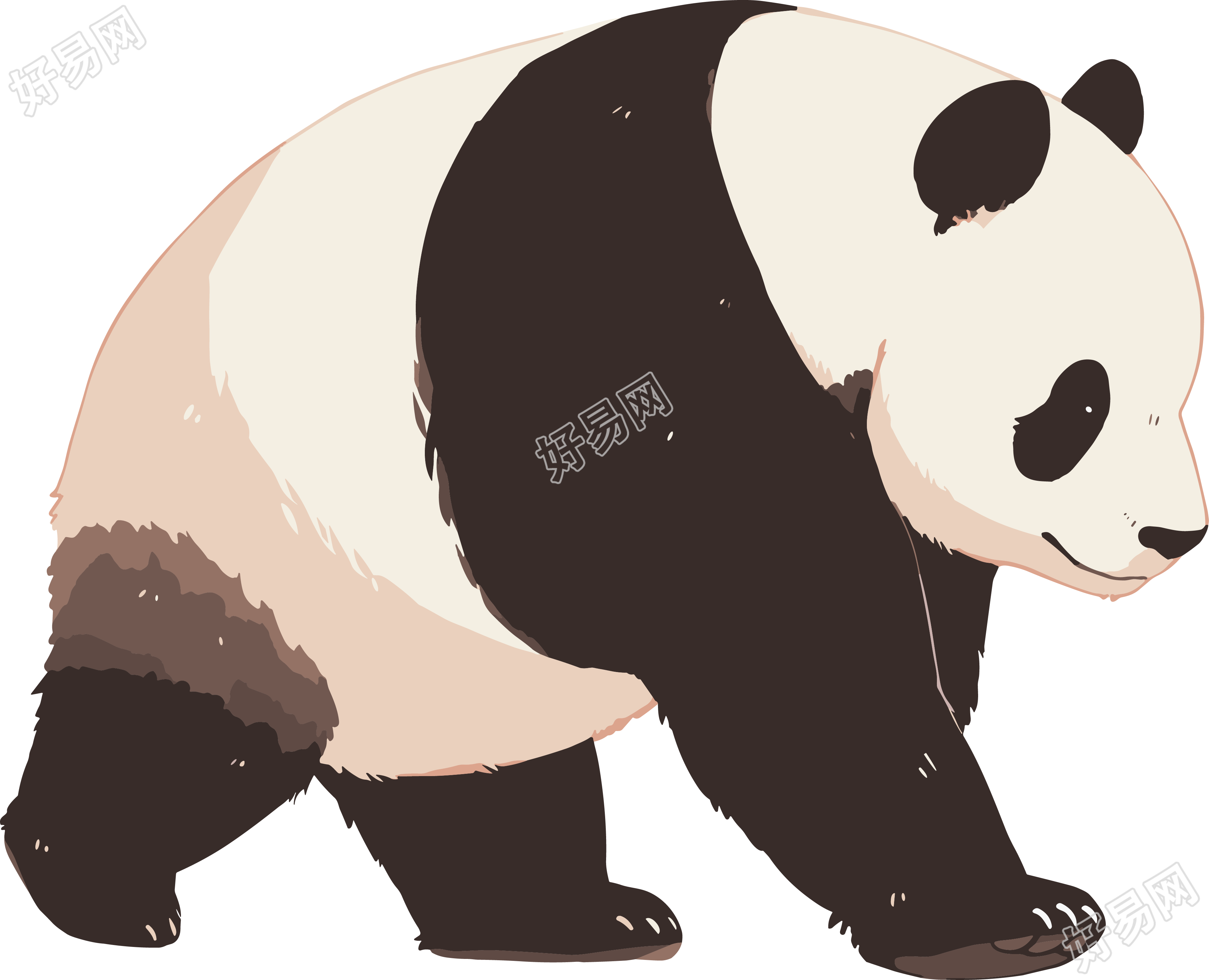 大熊猫可爱图案素材