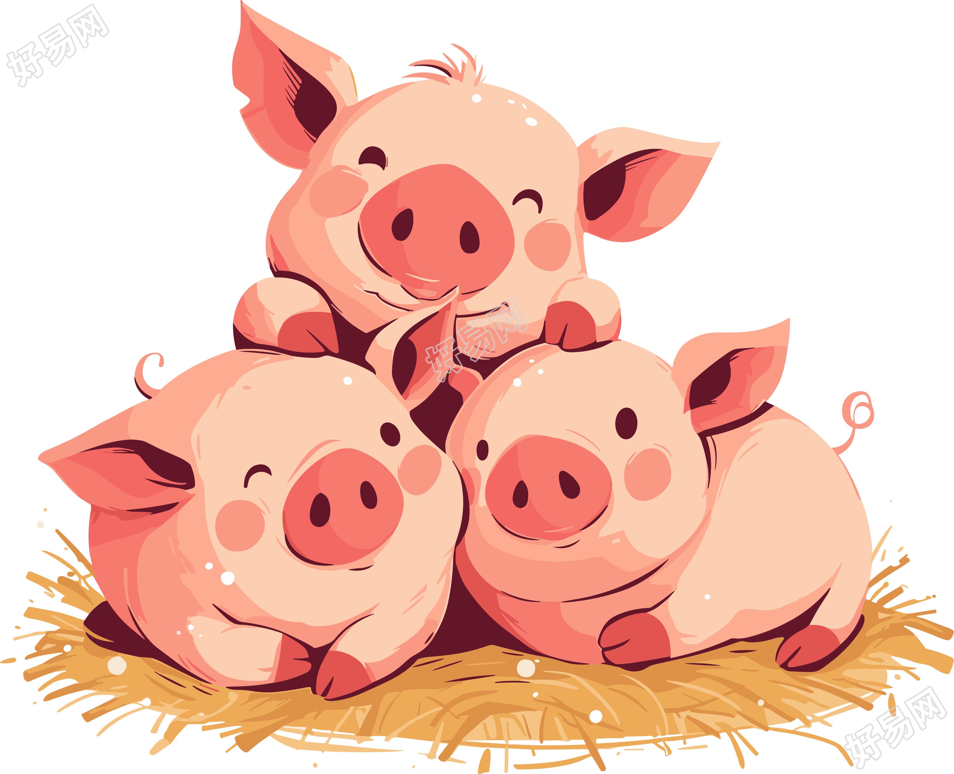三只小猪插画素材