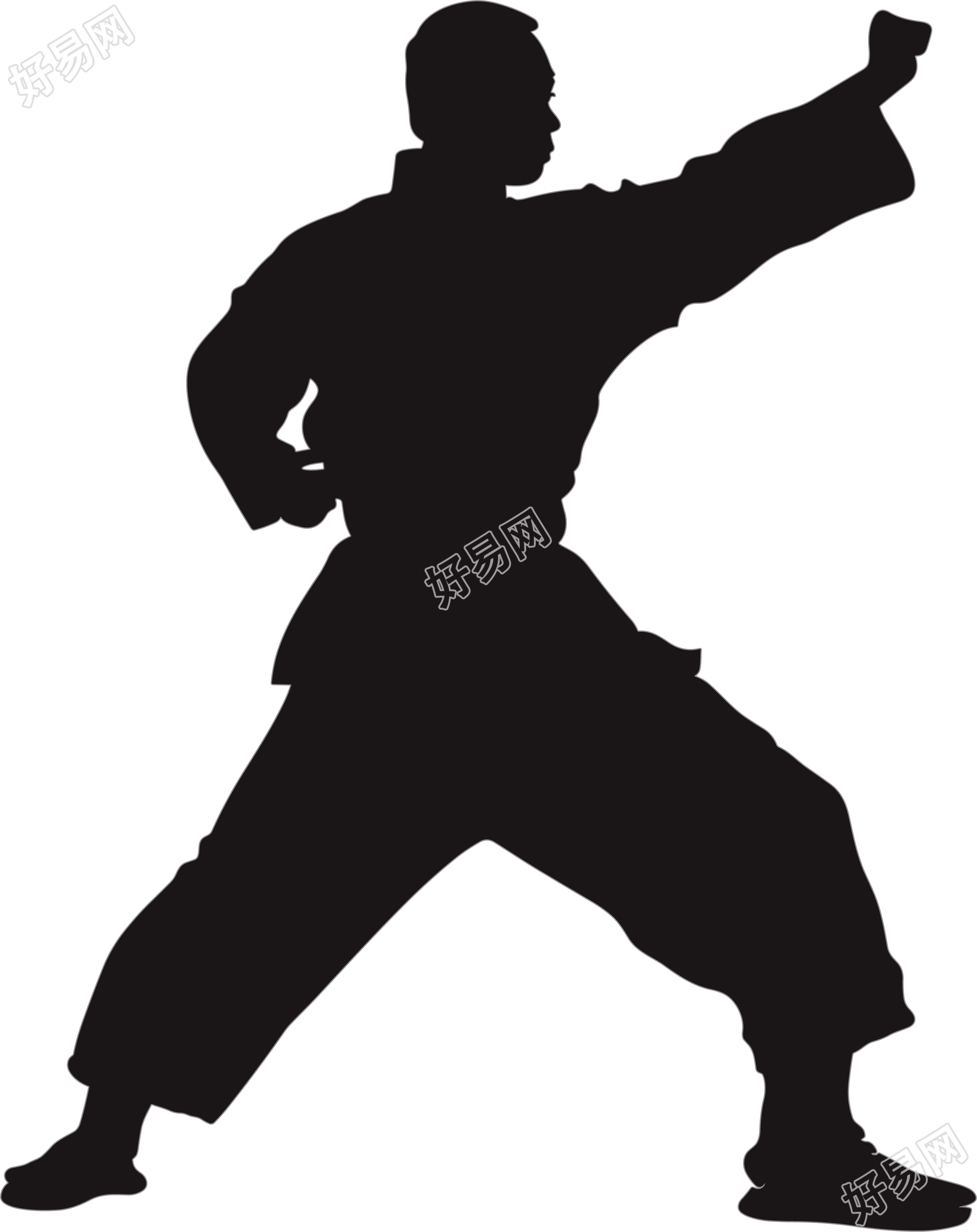 武术剪影元素