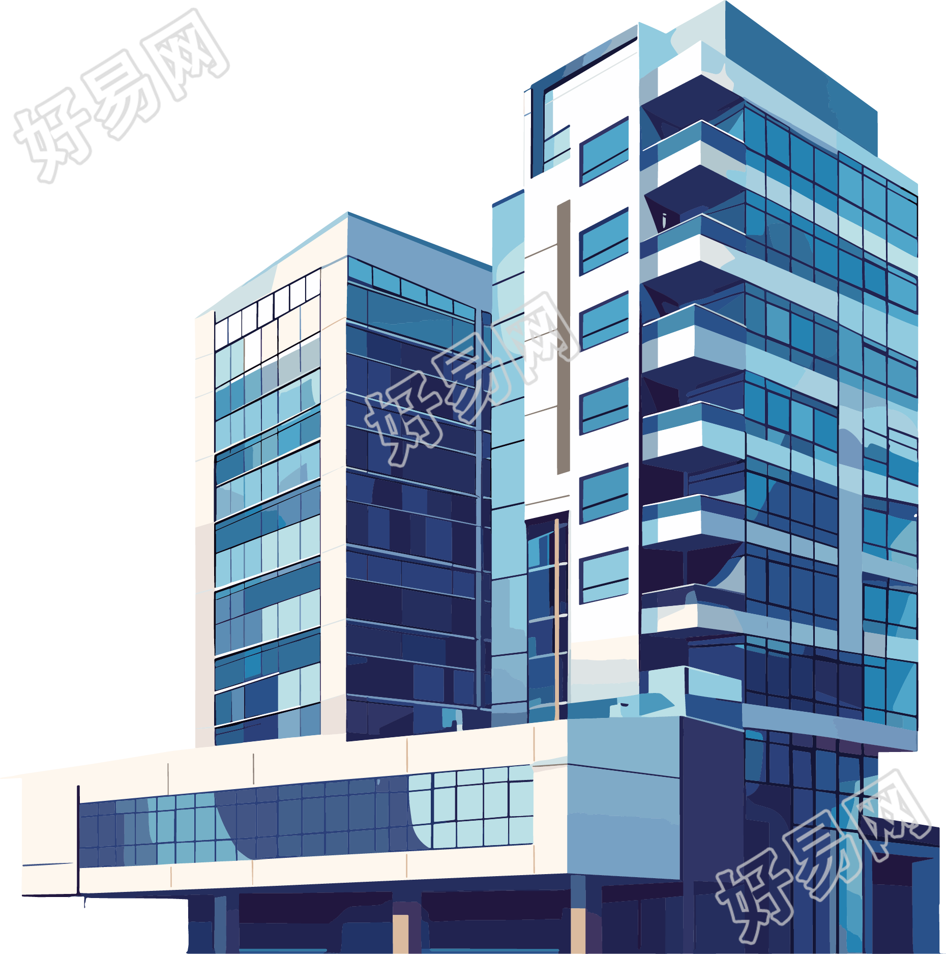 楼房现代建筑插图