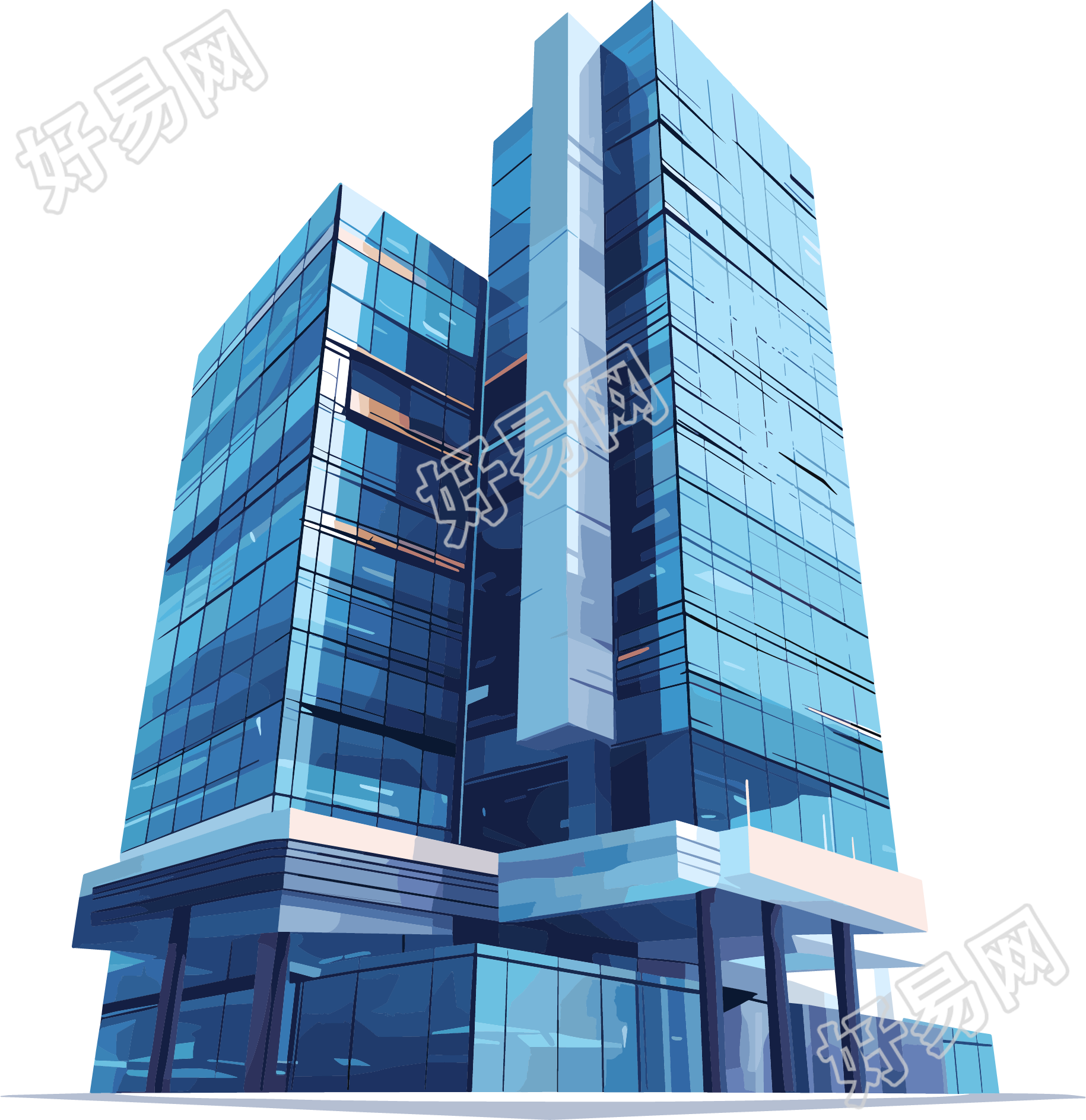 楼房现代建筑矢量插图