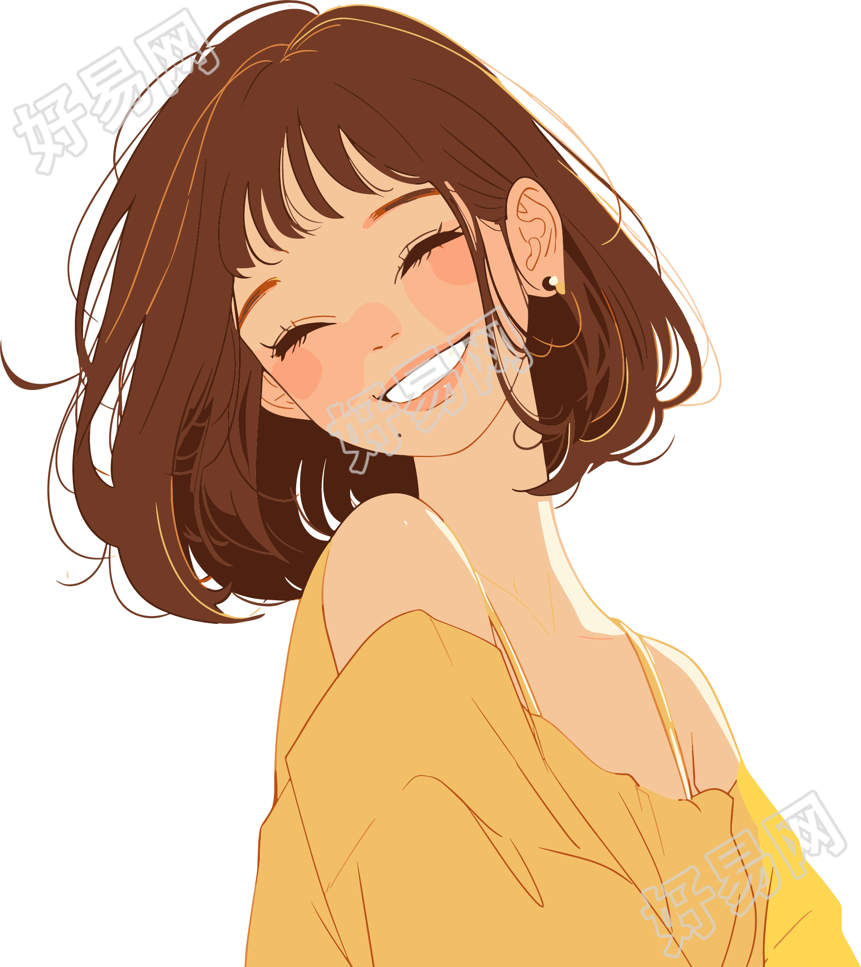 少女素材插画