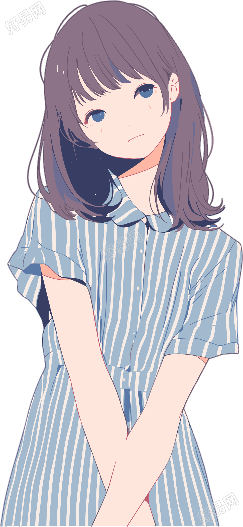少女可商用插图