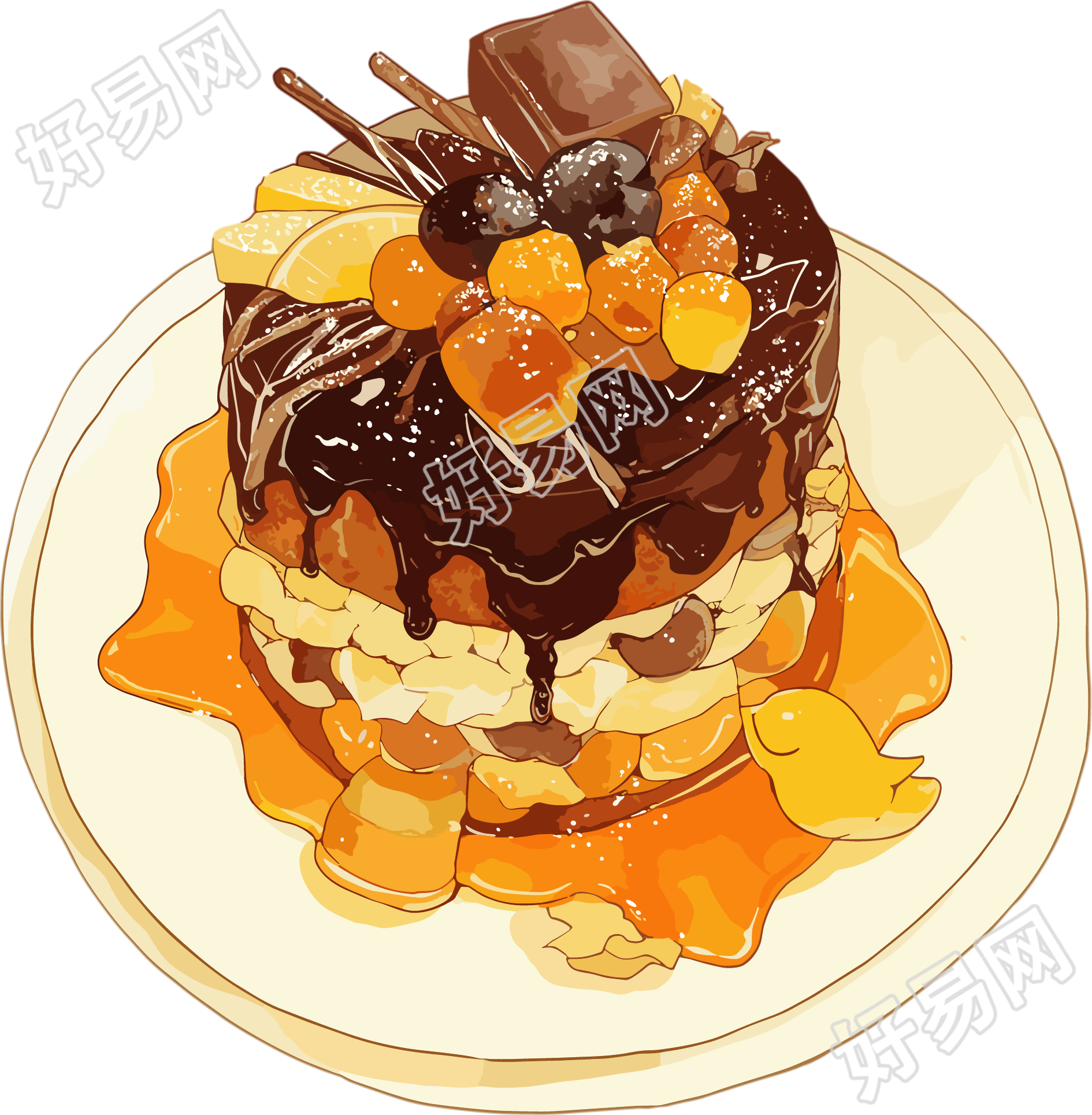 甜点巧克力蛋糕插图