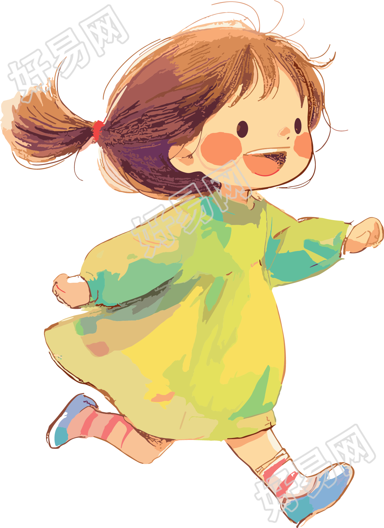 欢乐儿童彩色插画