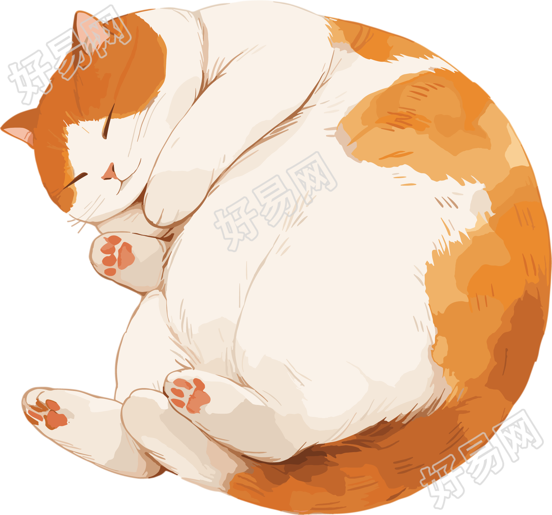 猫咪卡通插图