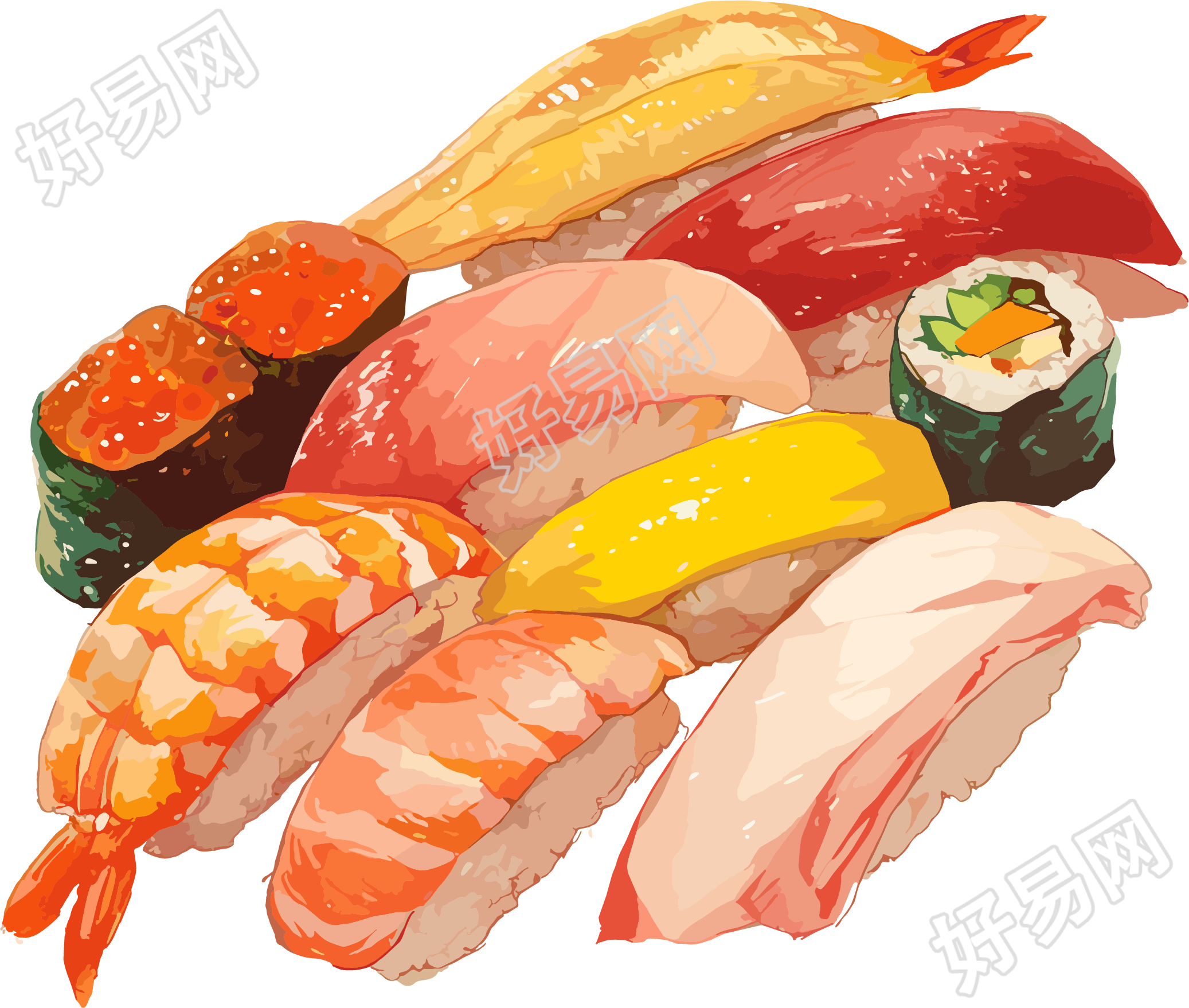 寿司插画设计元素