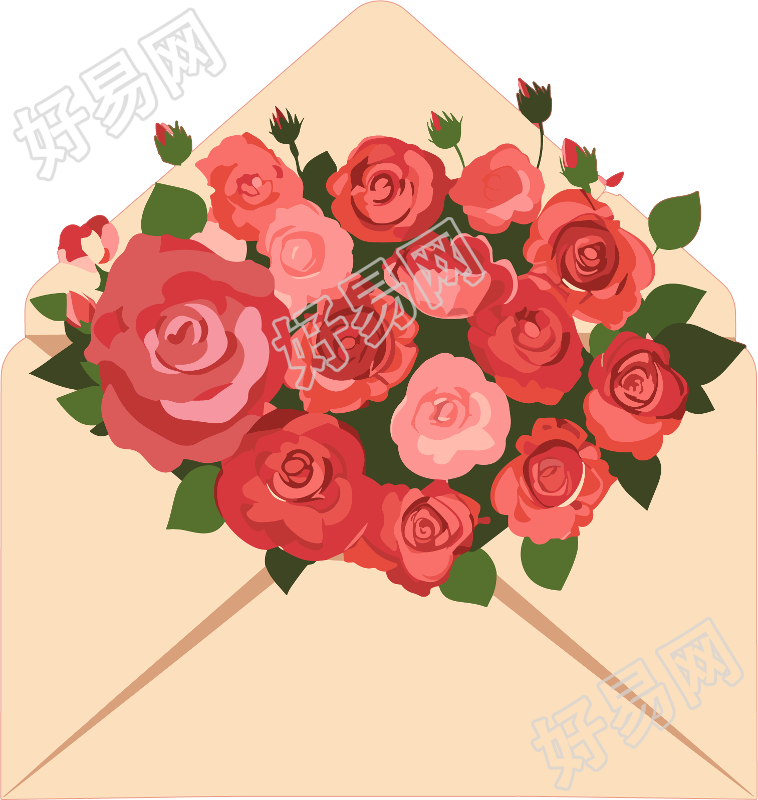 信封美丽插画