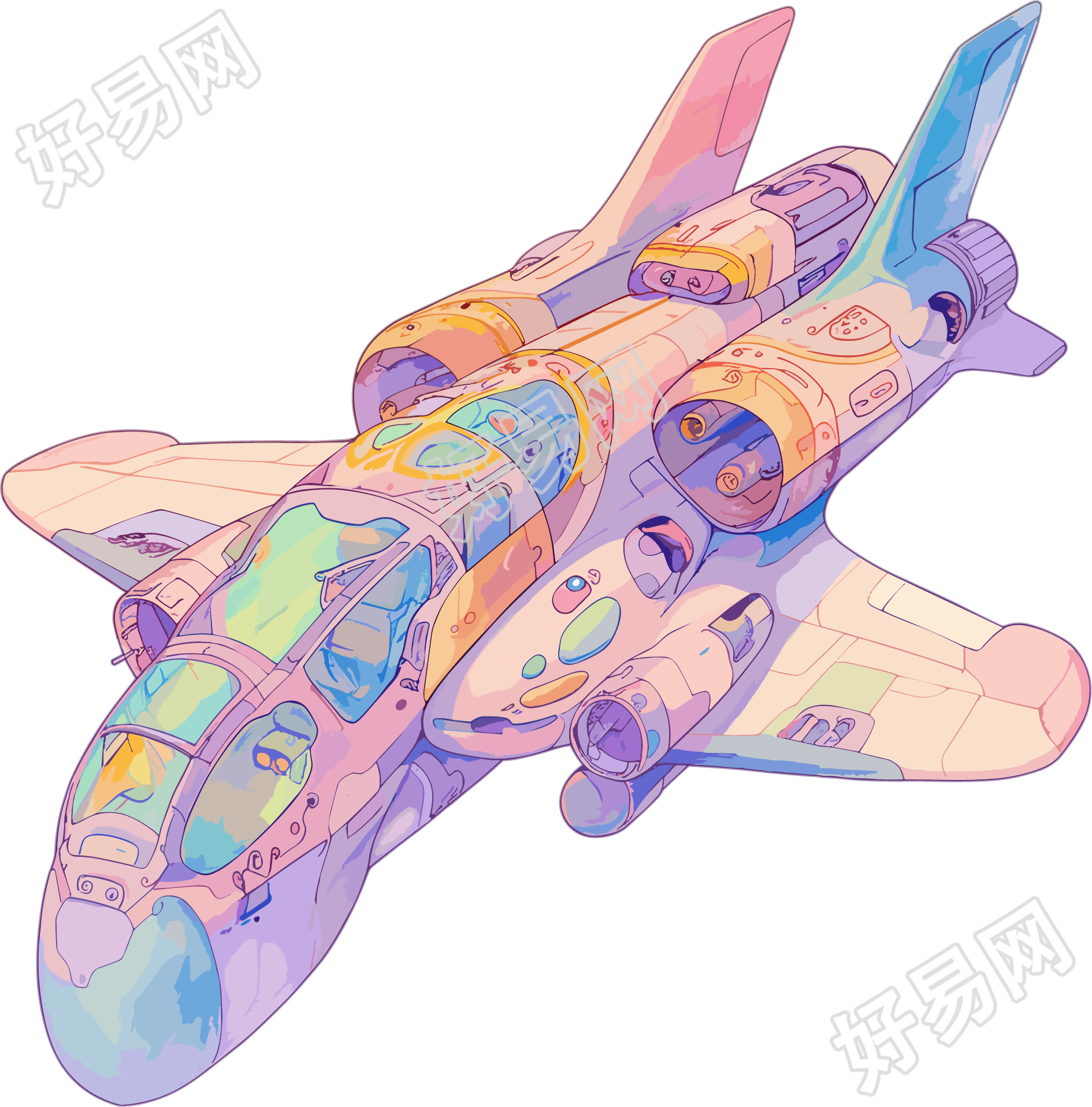 飞船透明背景插图