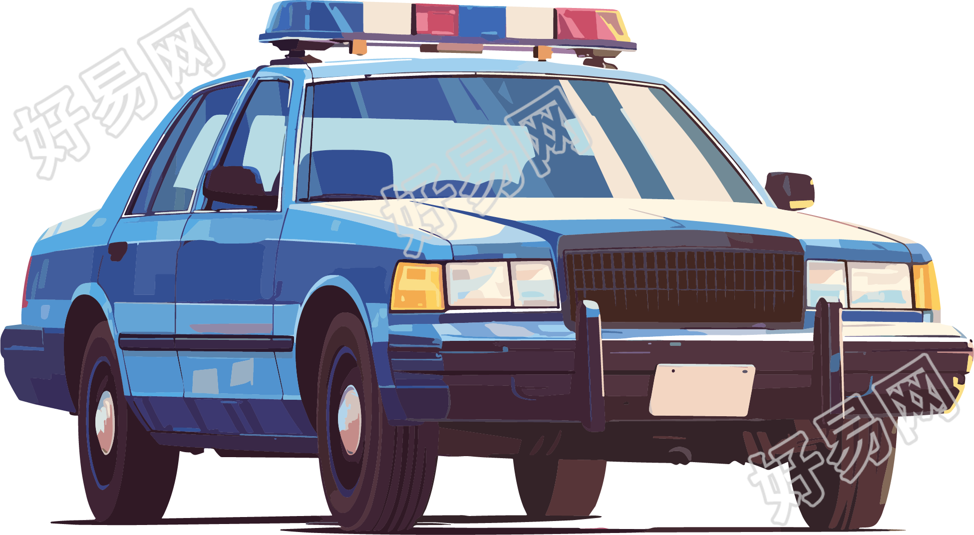 警察警车扁平插画