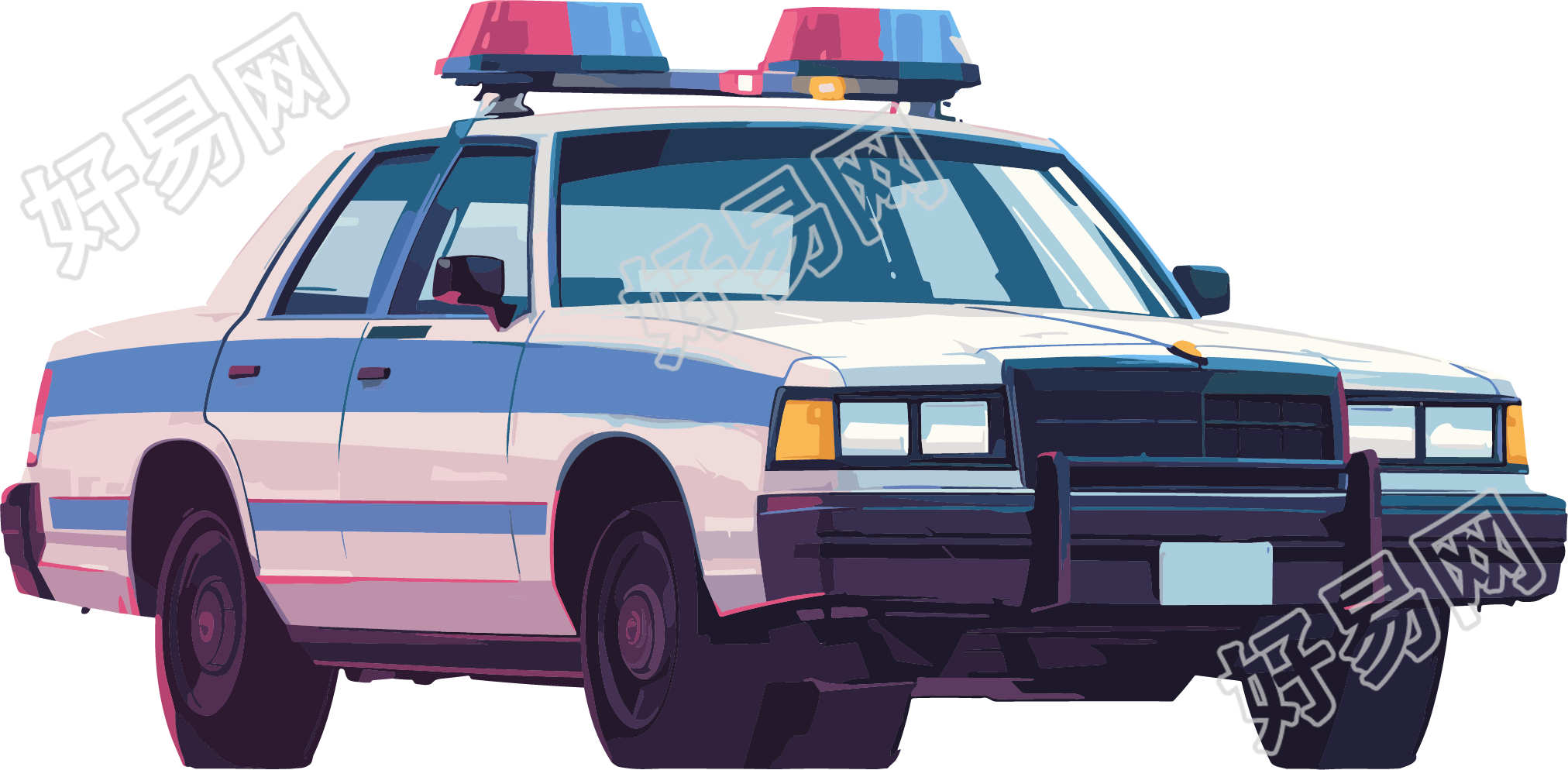 警察警车插画
