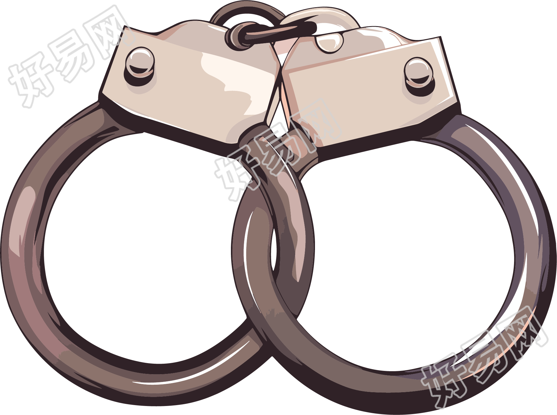 警察手铐插画