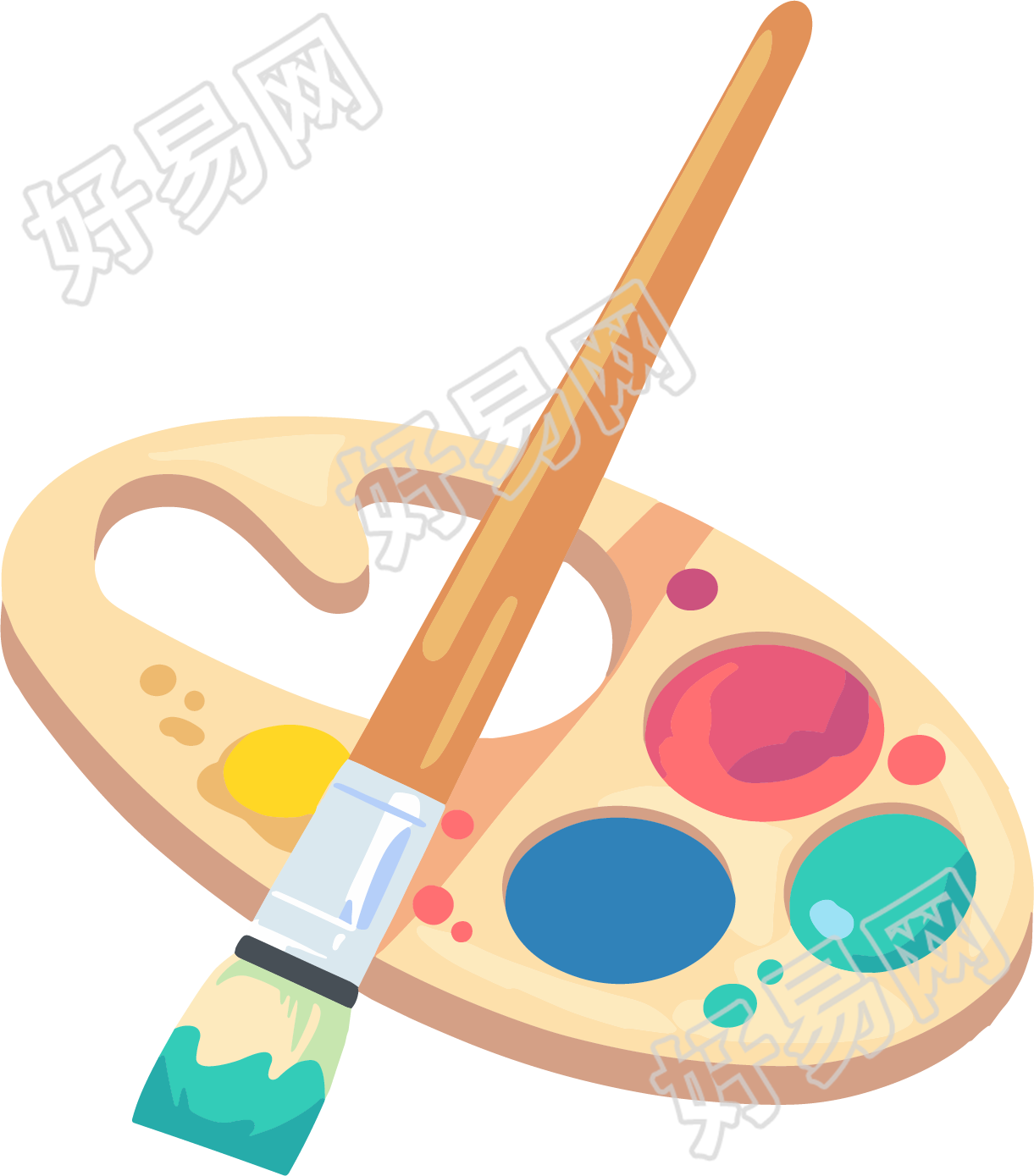 调色盘插画素材