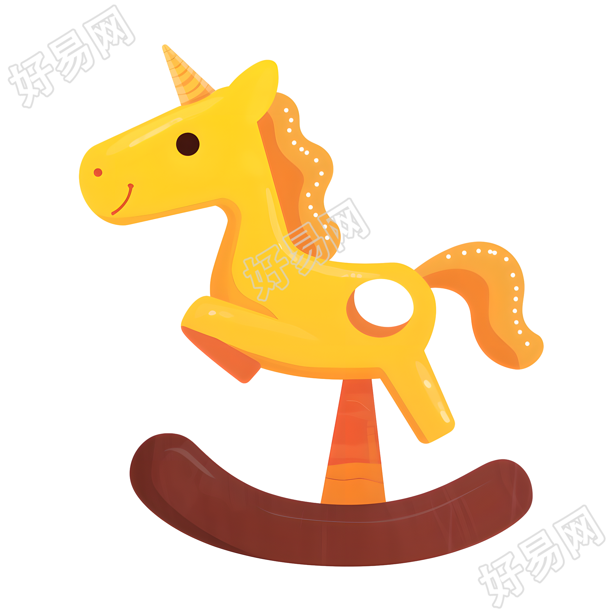 儿童玩具小木马插画