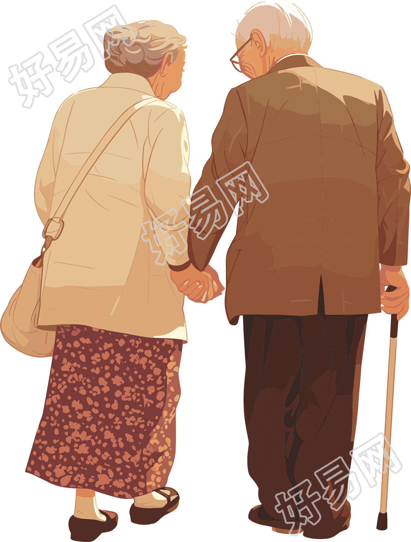 老人老年夫妇元素
