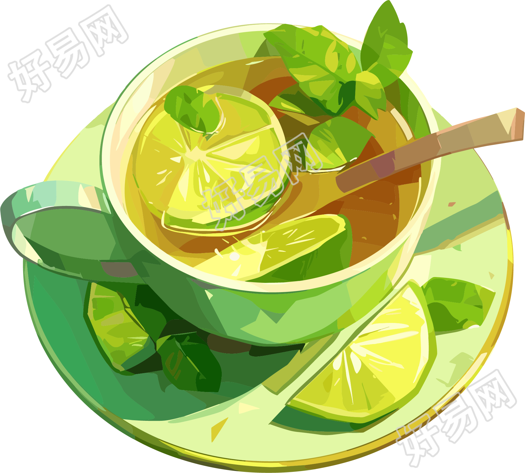 水果茶创意插画
