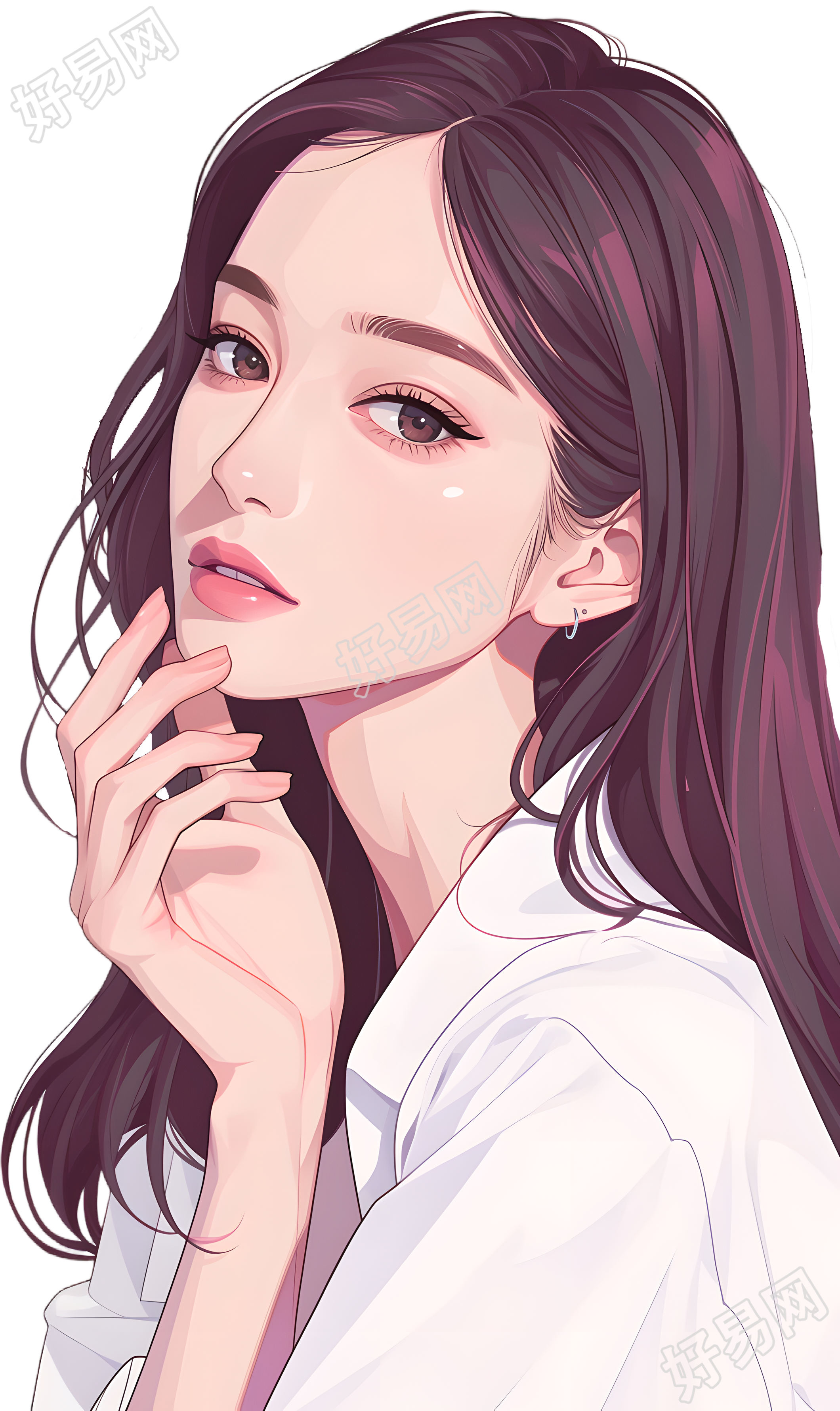 美女简洁插画