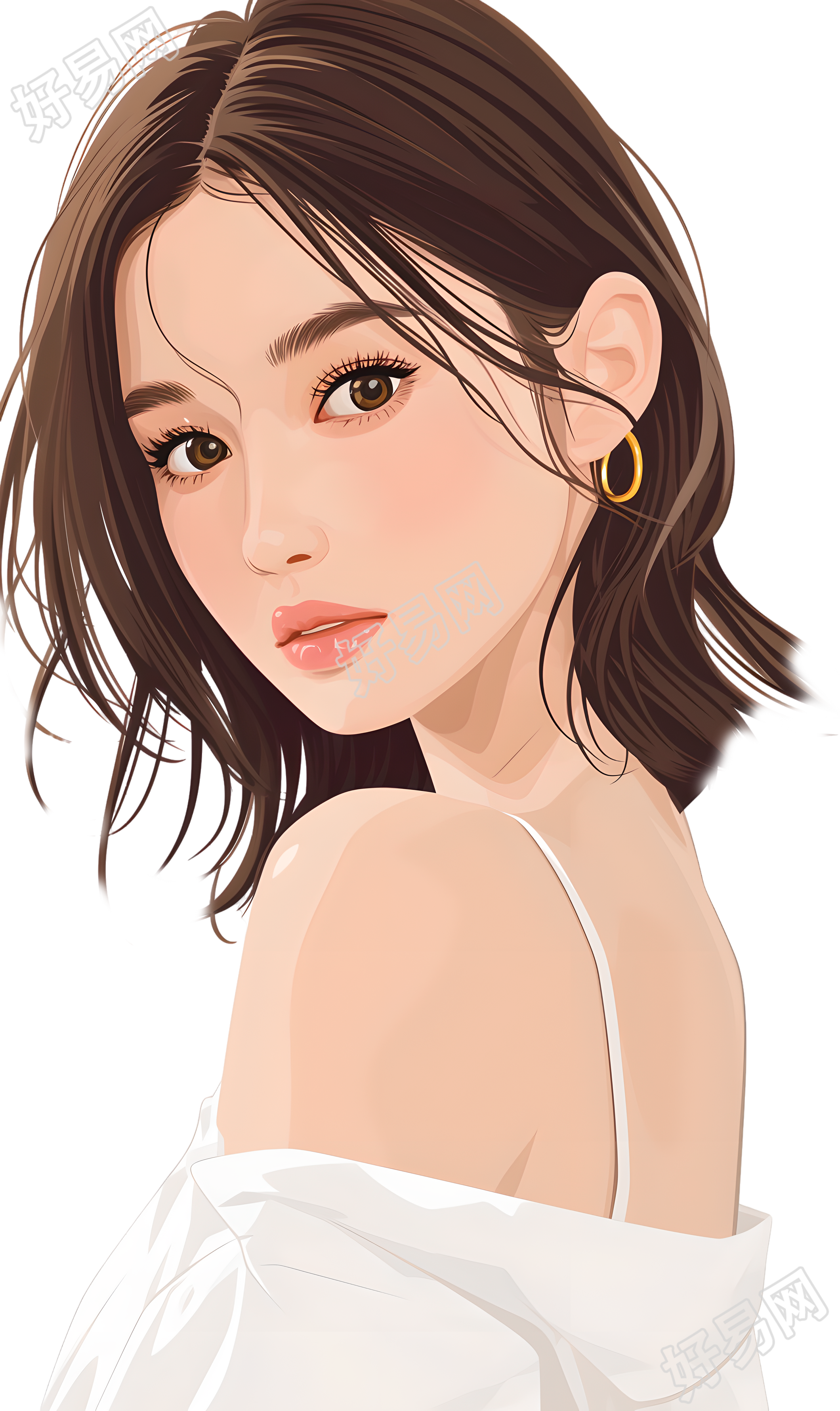 美女插画素材
