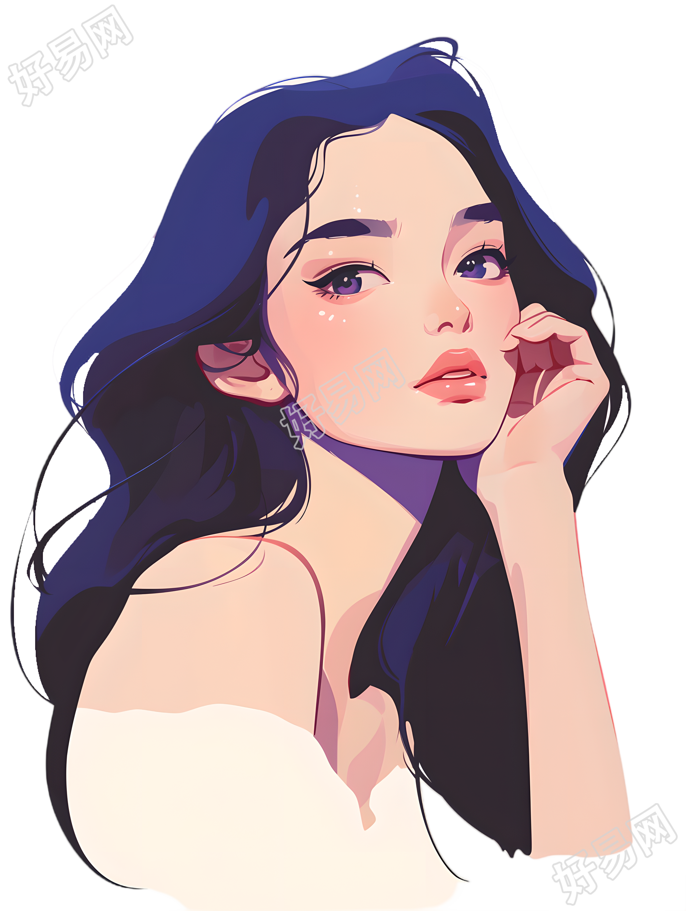 美女插图素材