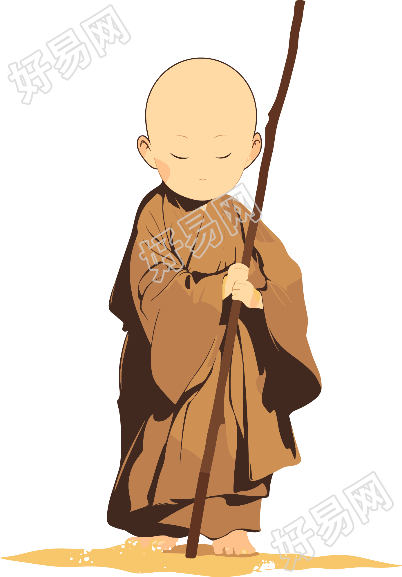 和尚简约创意设计元素
