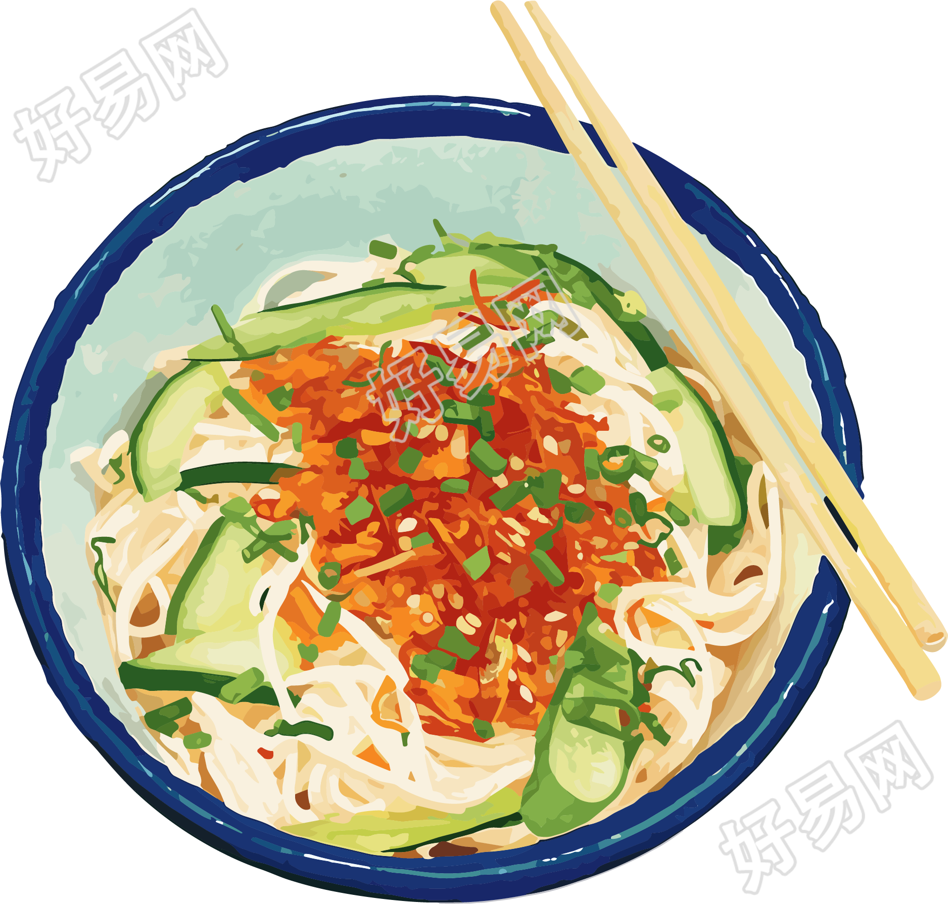 凉面夏季美食素材