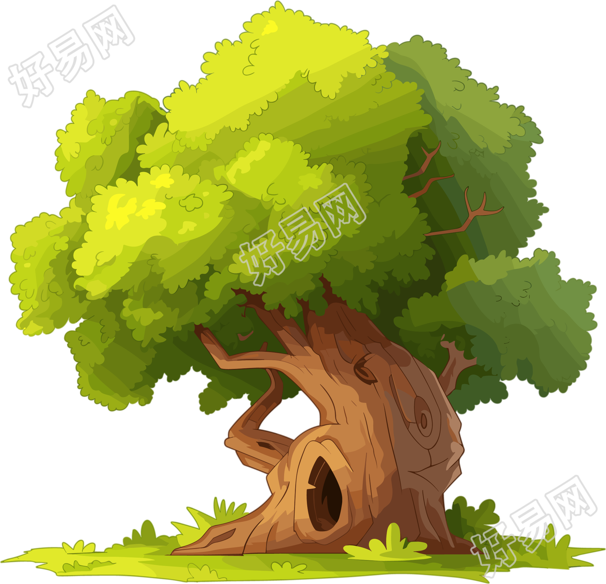 树洞插画设计素材