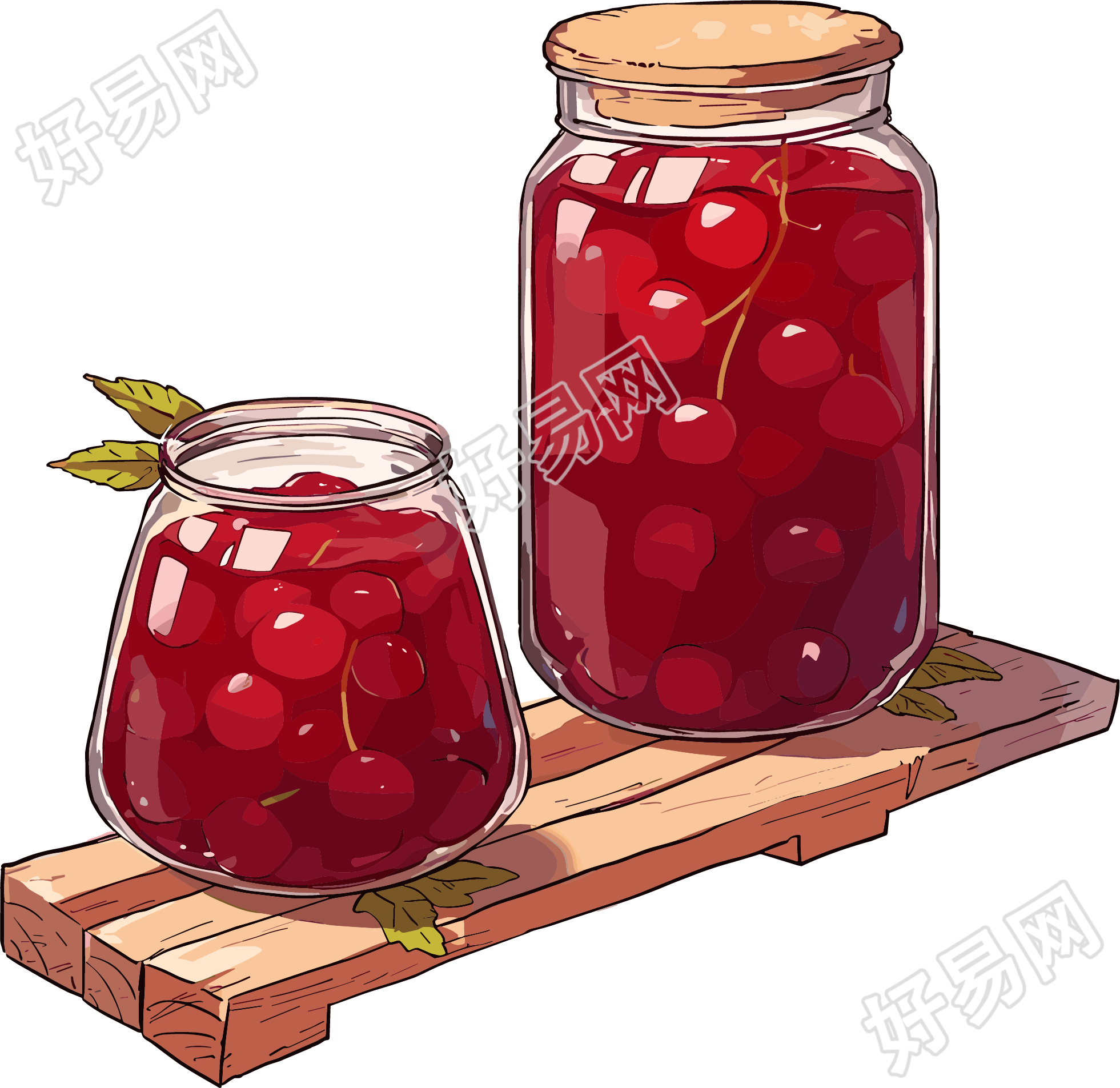酸梅汤插画素材