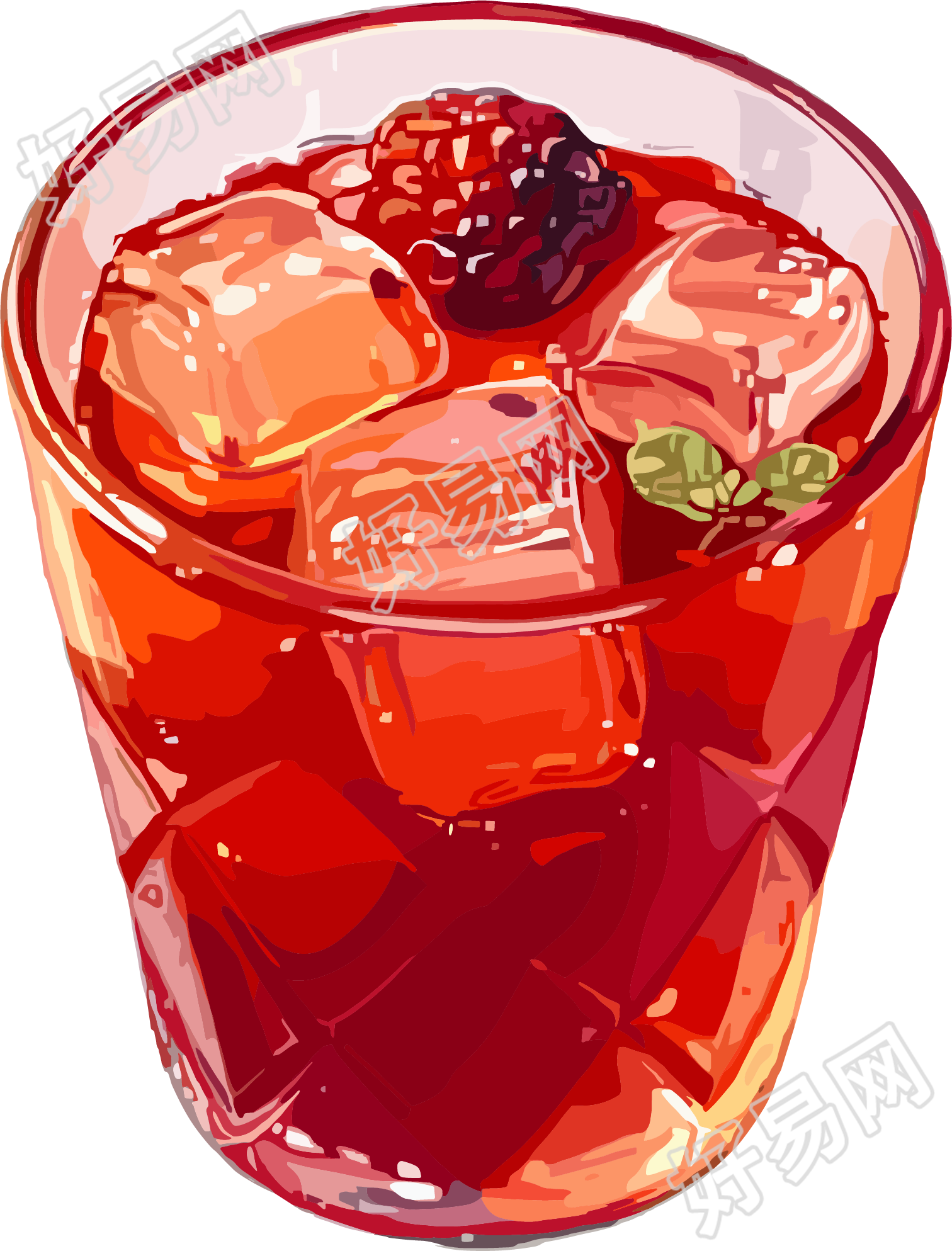 酸梅汤冰块元素