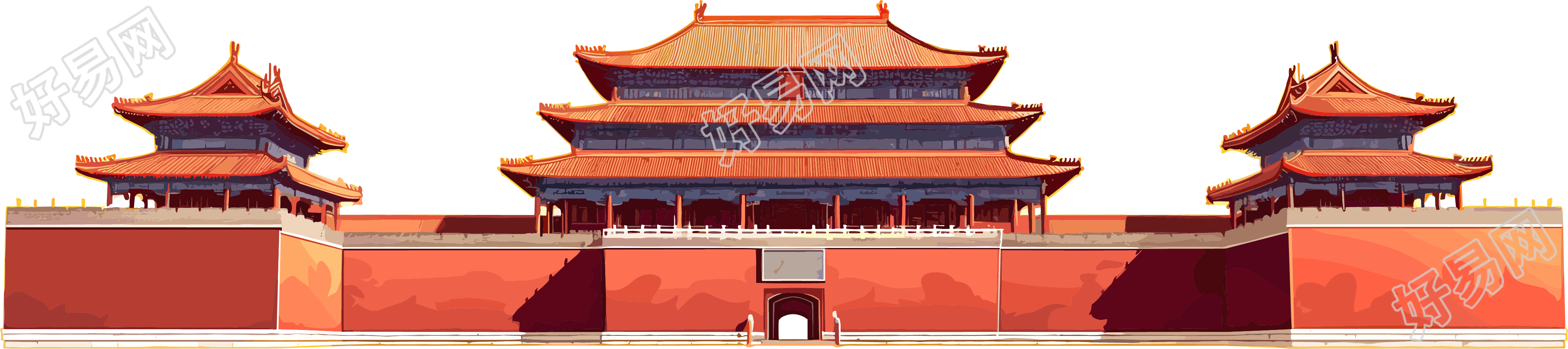 故宫简洁平面插画