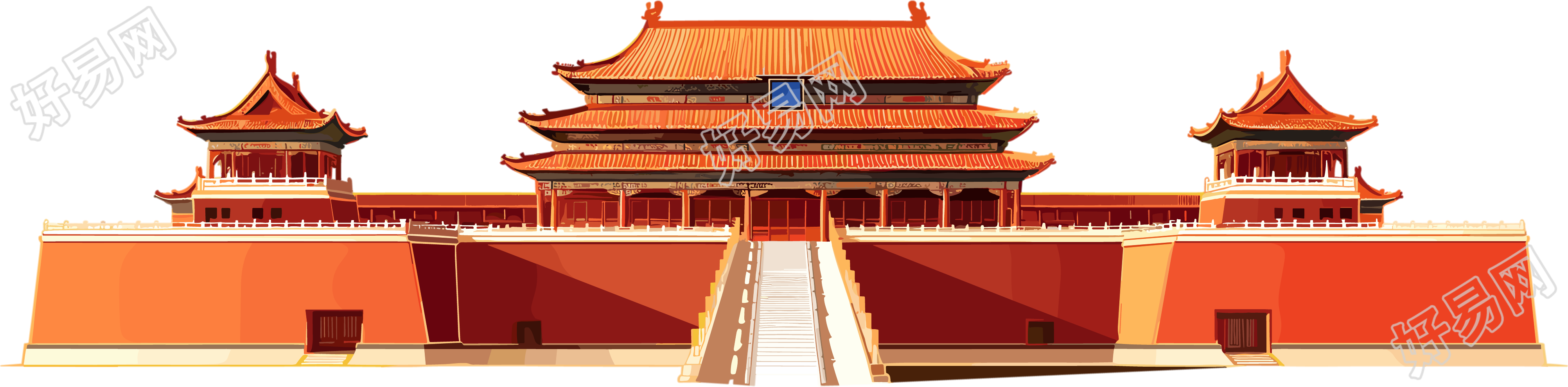 故宫透明背景插图