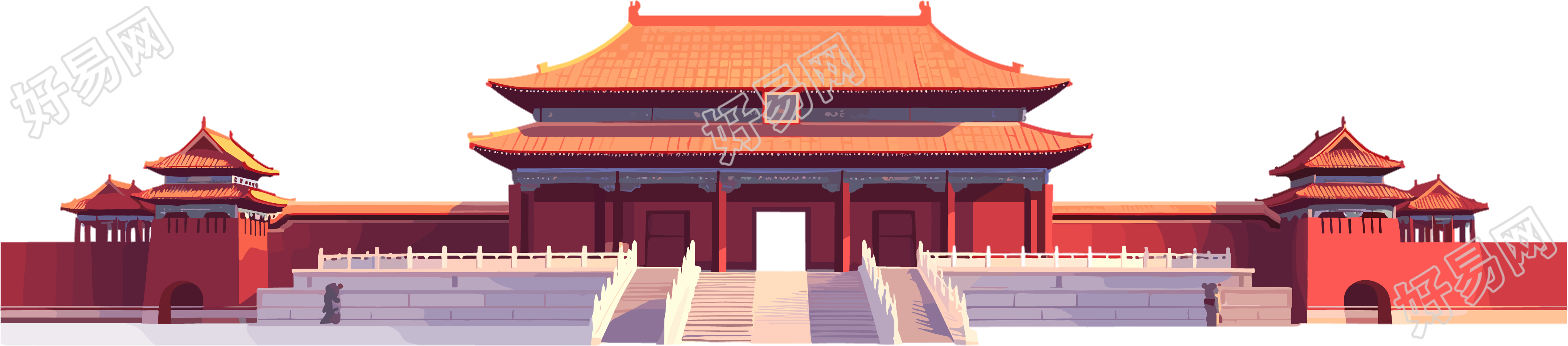 故宫简洁插画