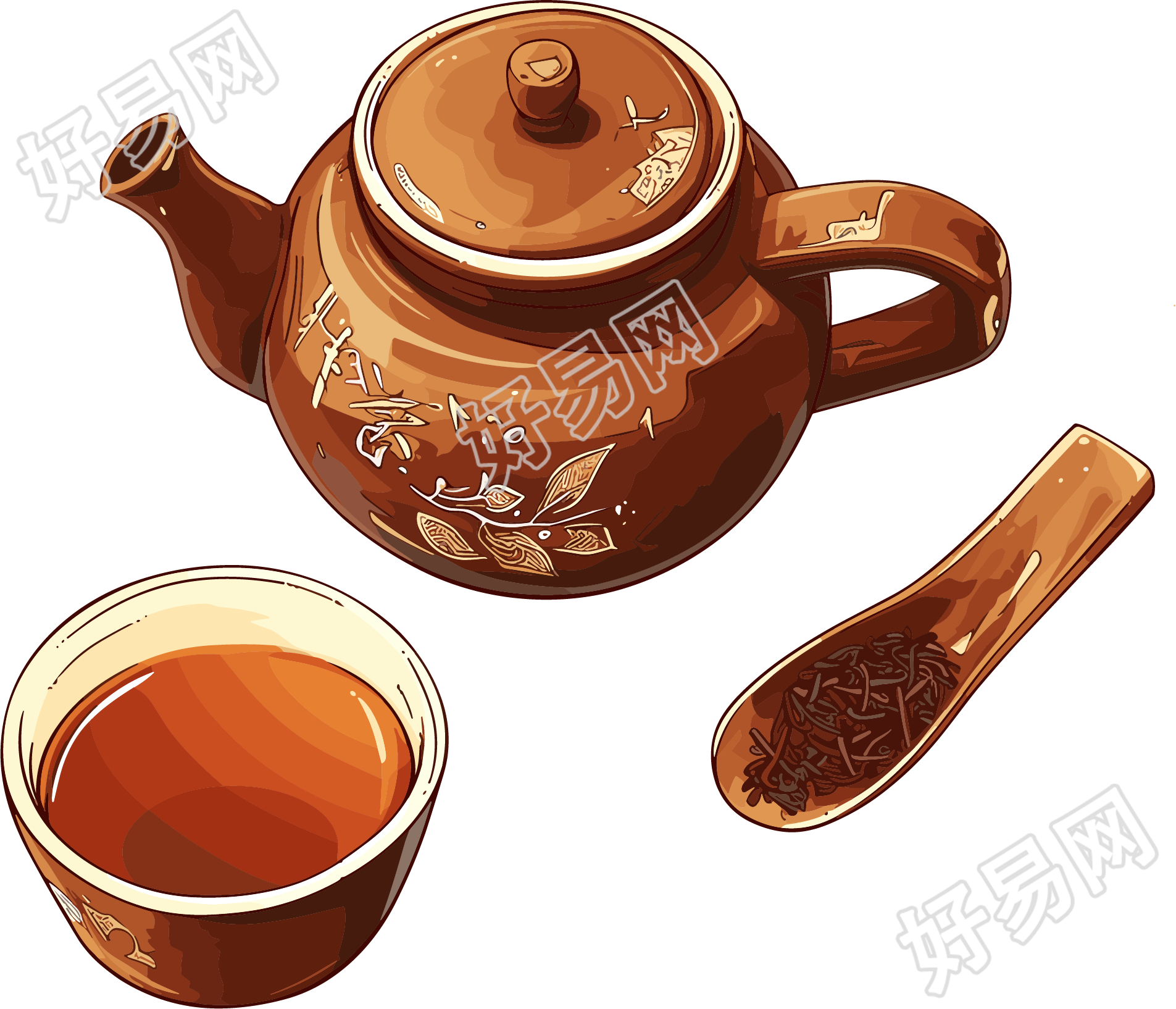 凉茶中国风插画