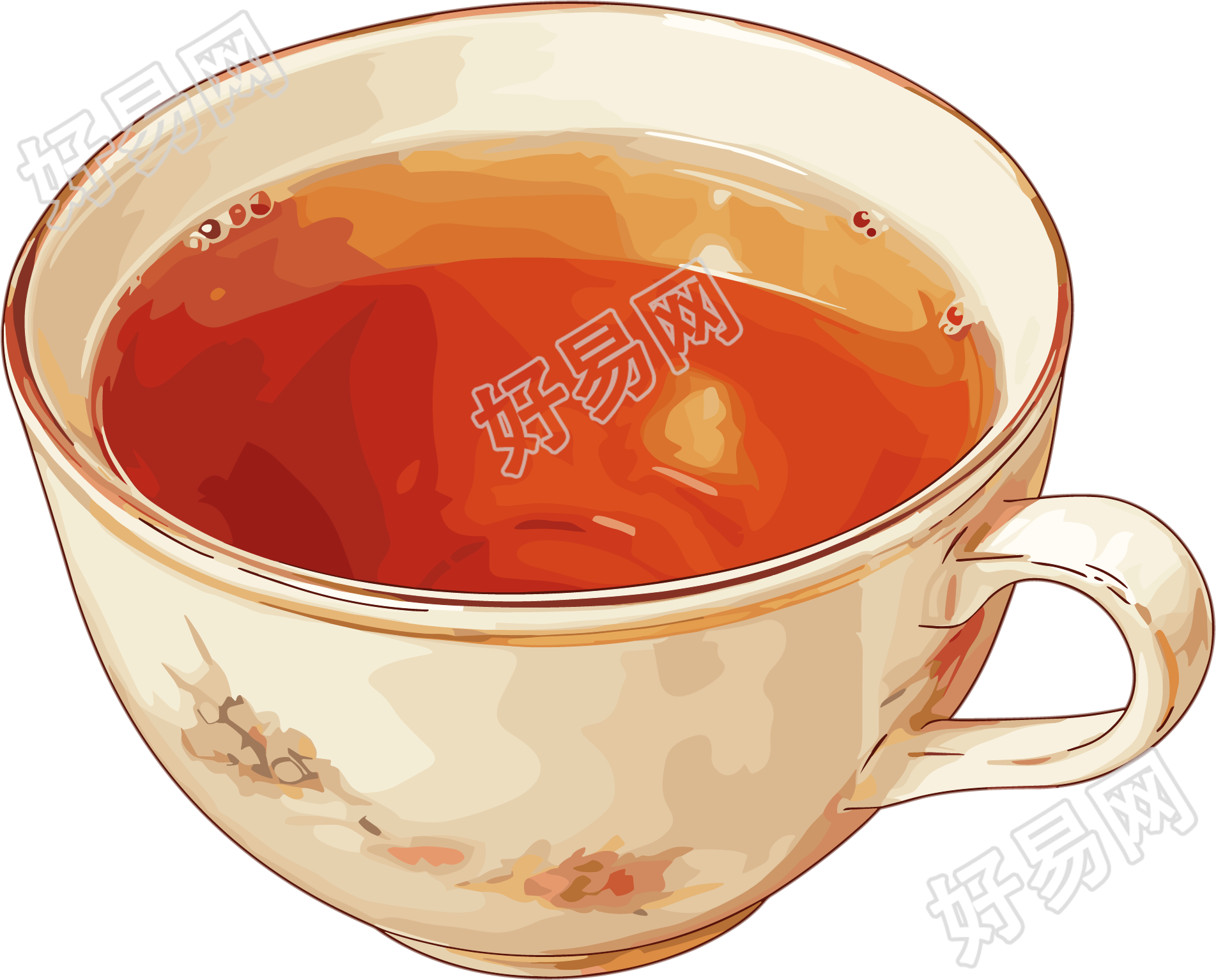 凉茶插画素材