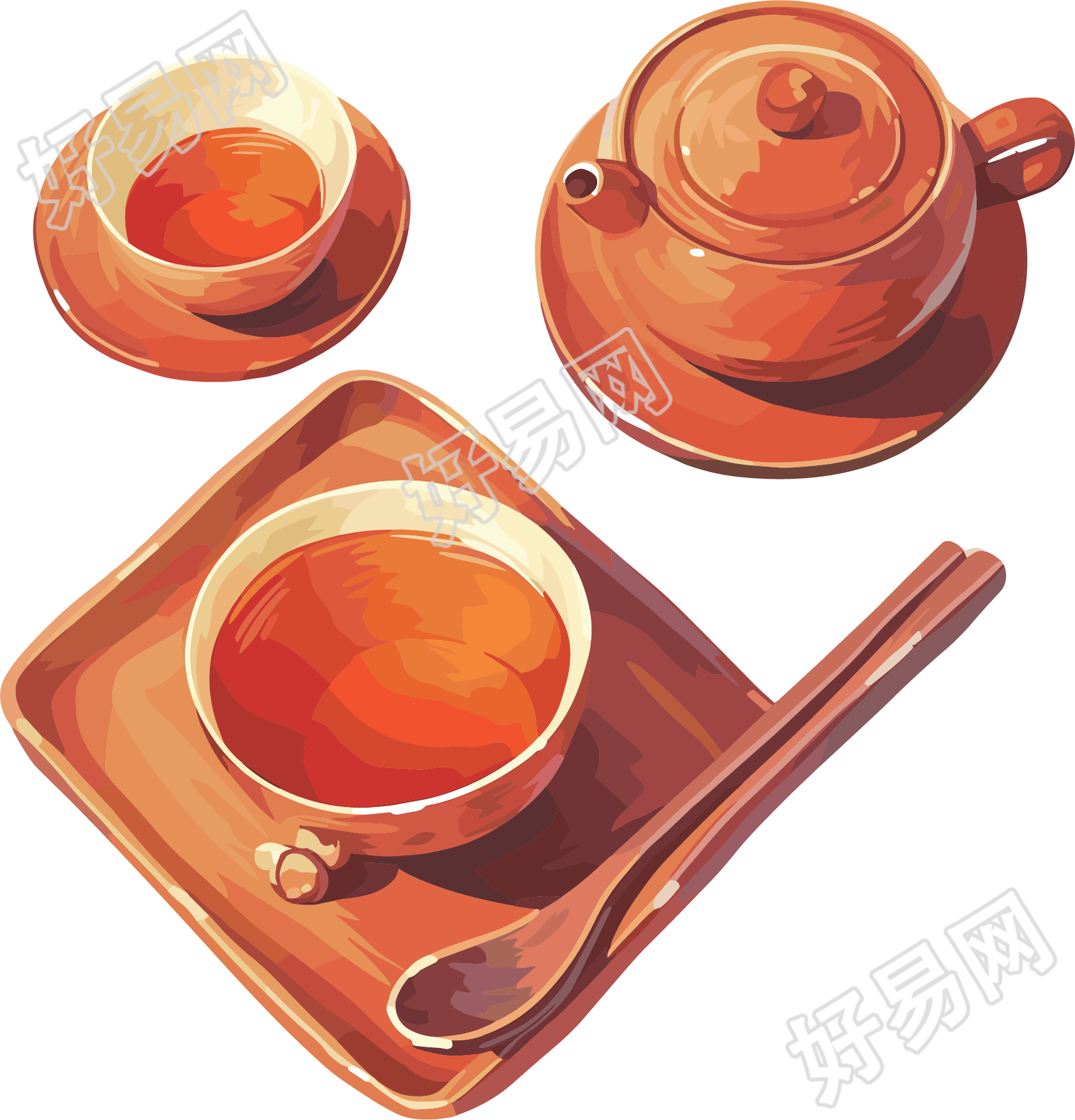 凉茶创意插图