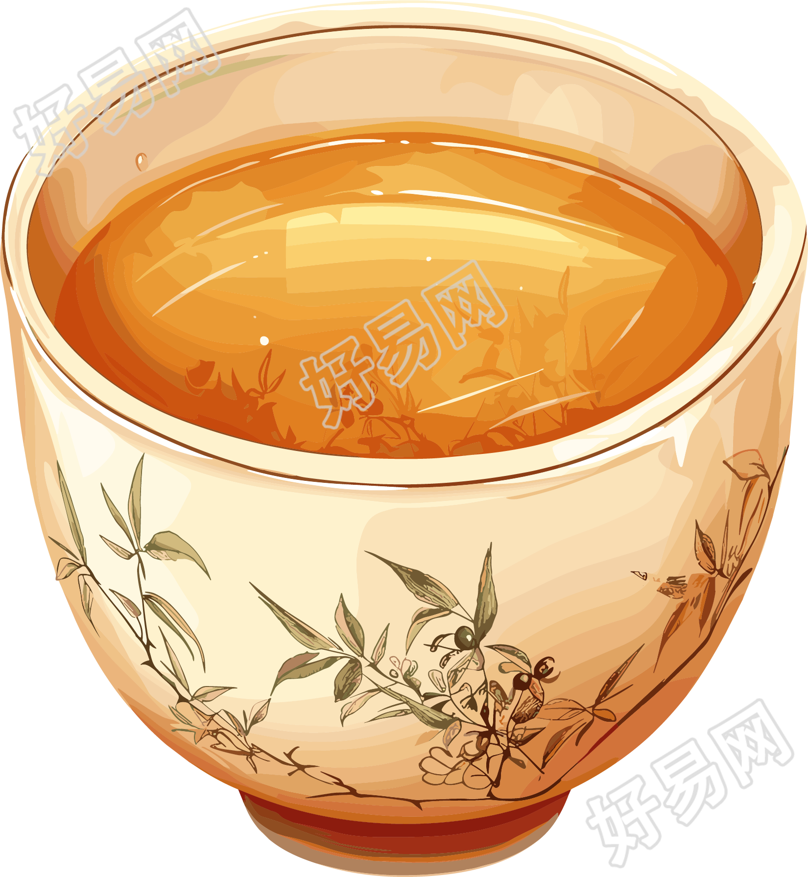 凉茶简约插画