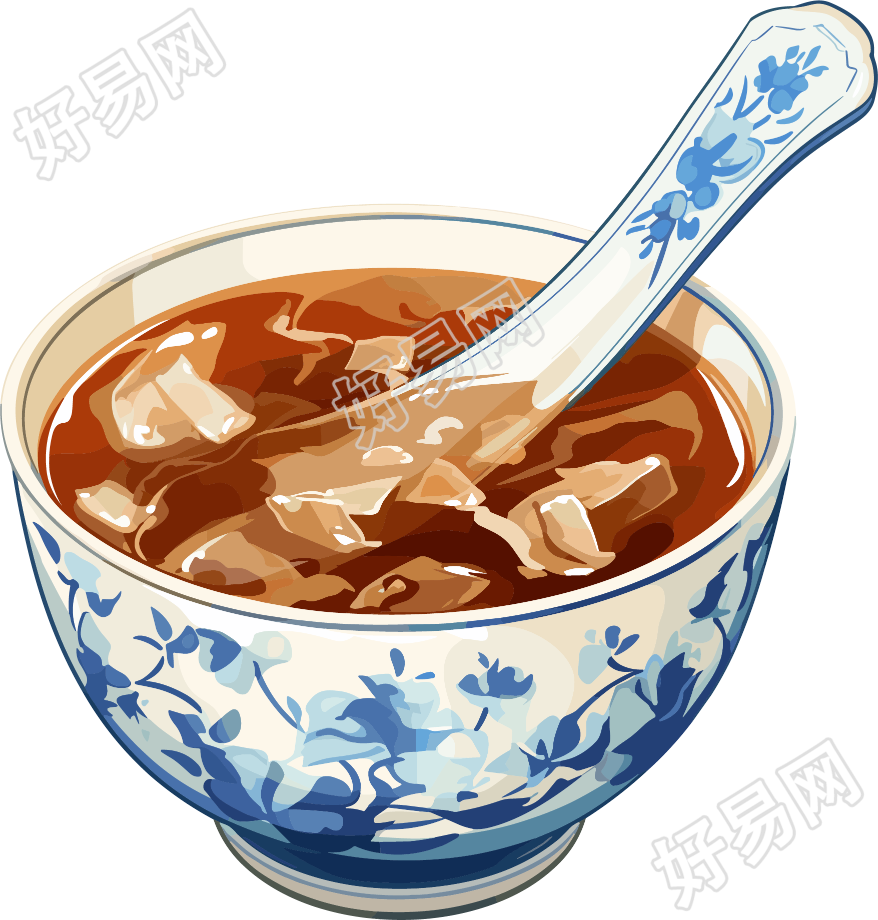 凉茶矢量插图