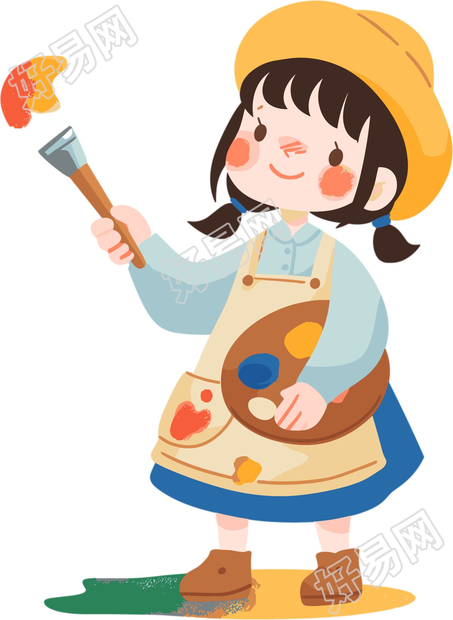 儿童绘画彩色插画