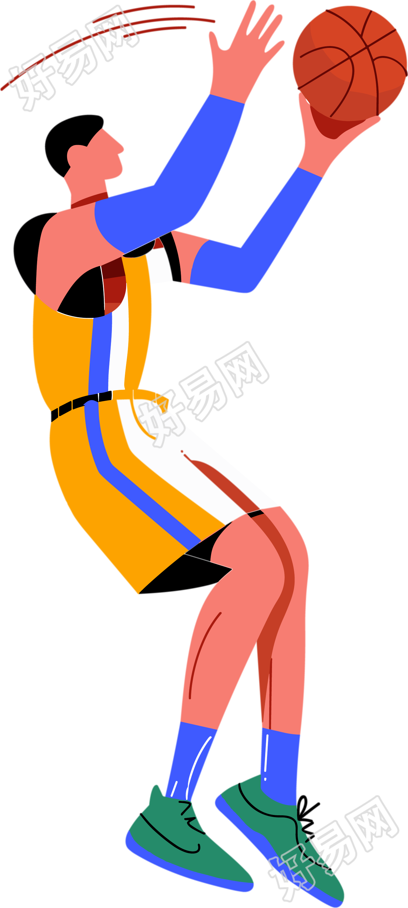 打篮球插画设计元素