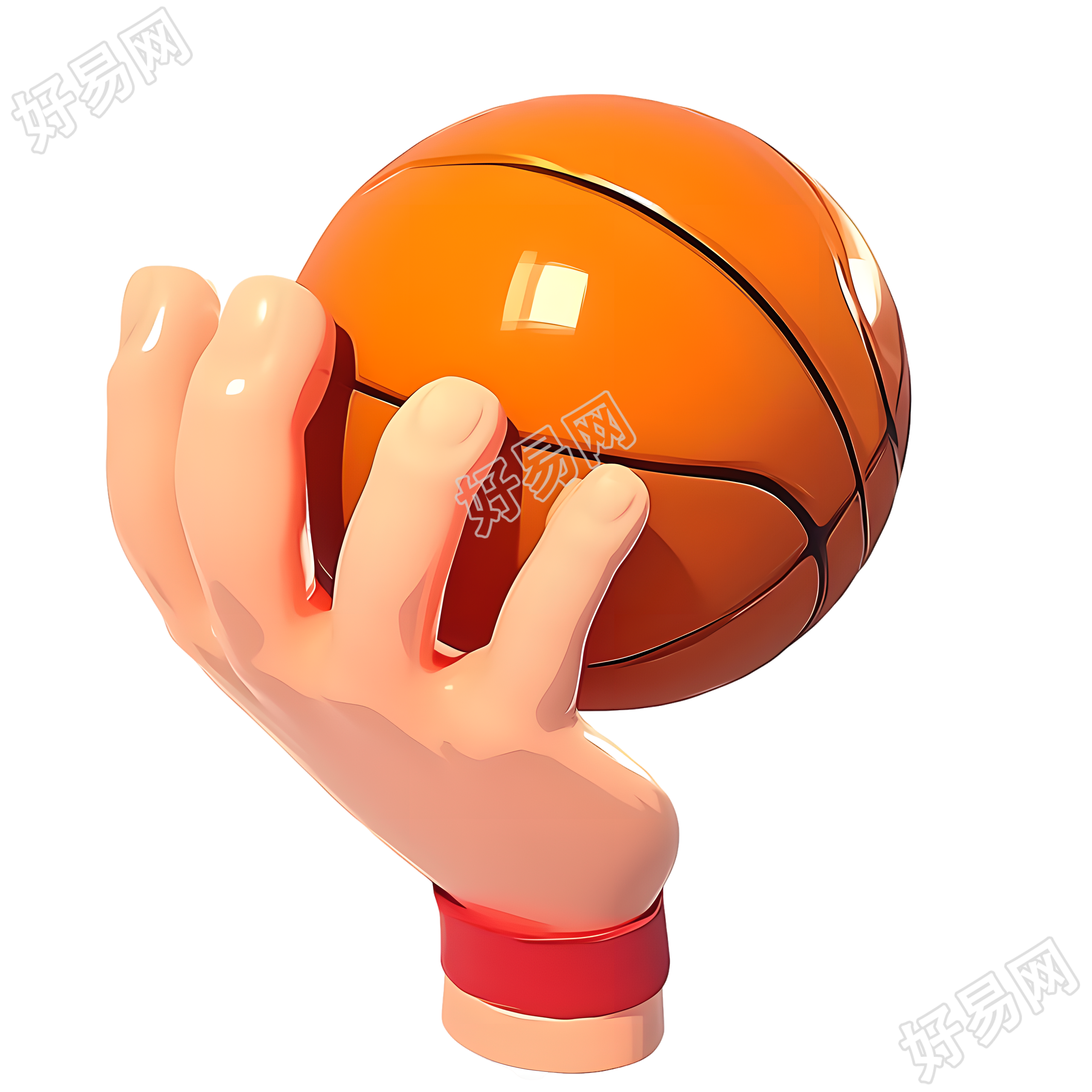 3D篮球透明背景插图