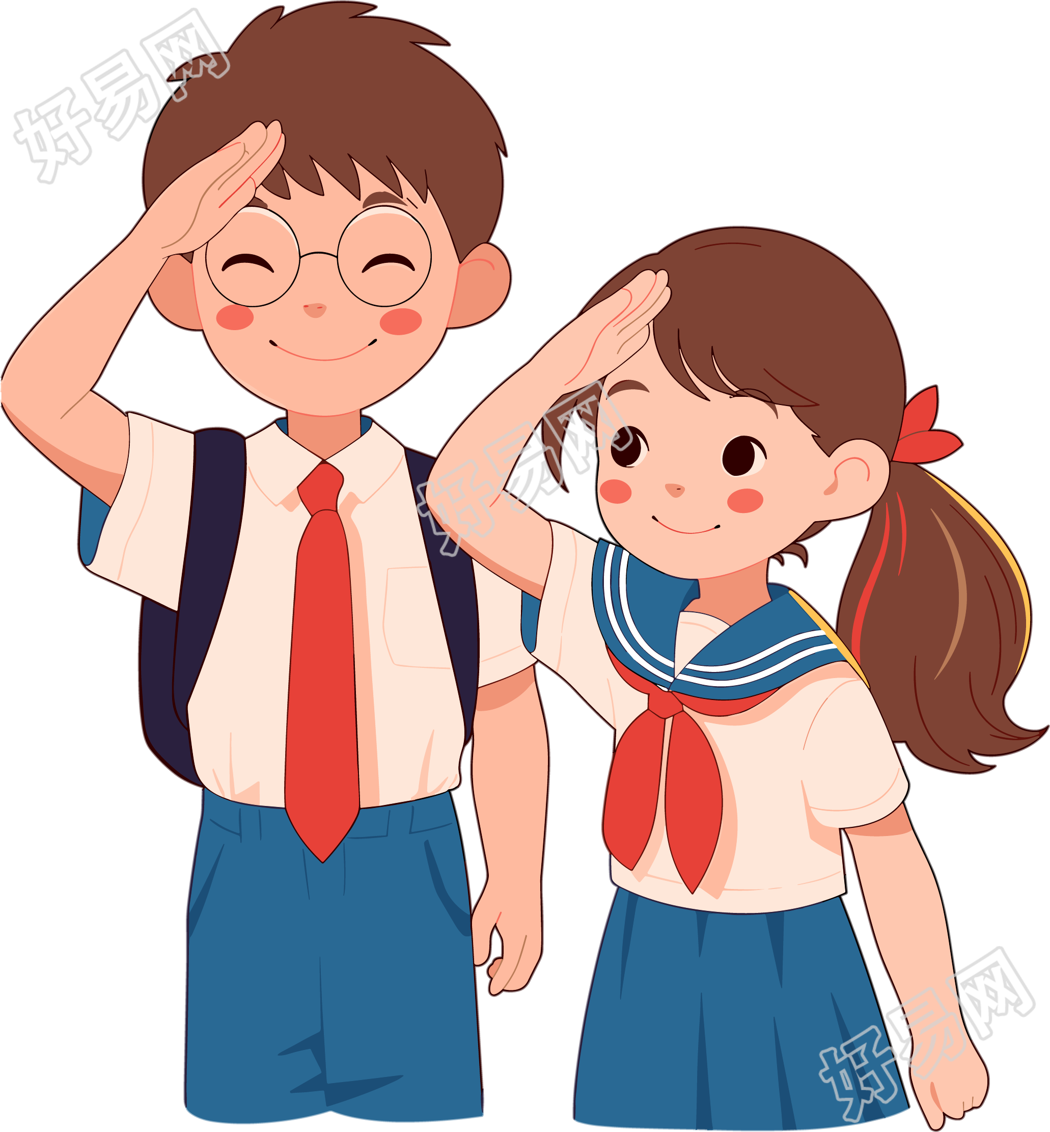 少先队敬礼简笔画素材