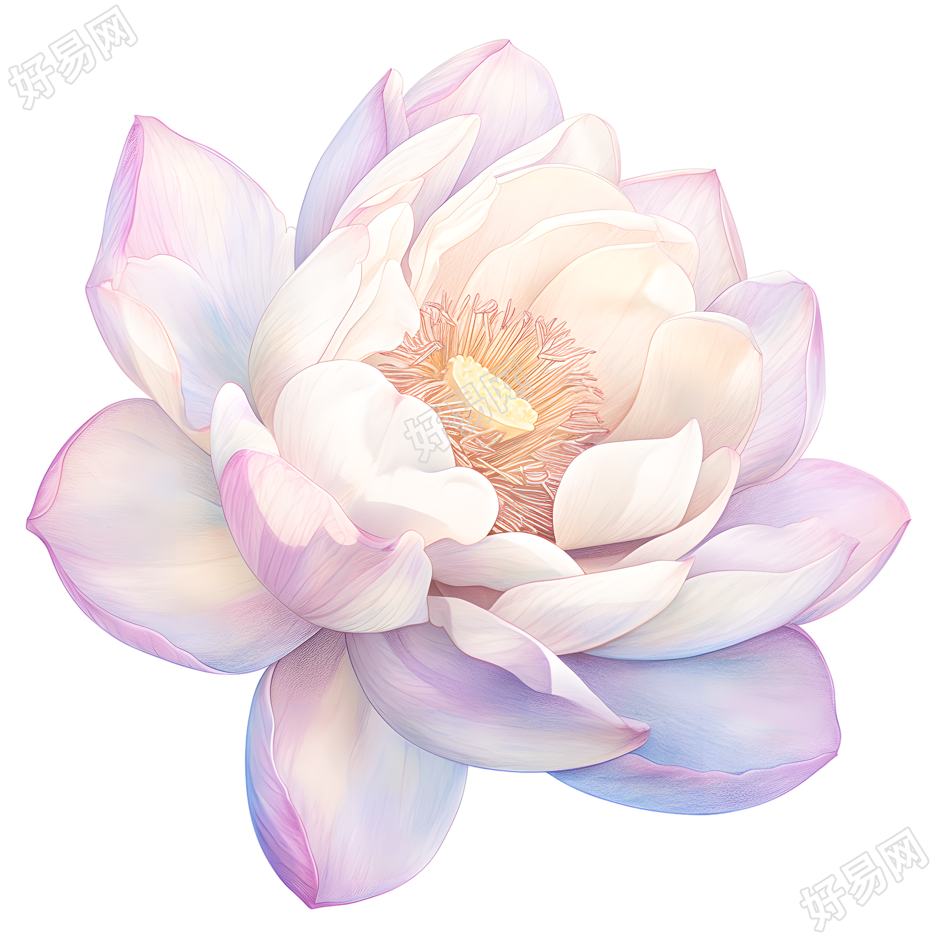 花朵彩铅插画