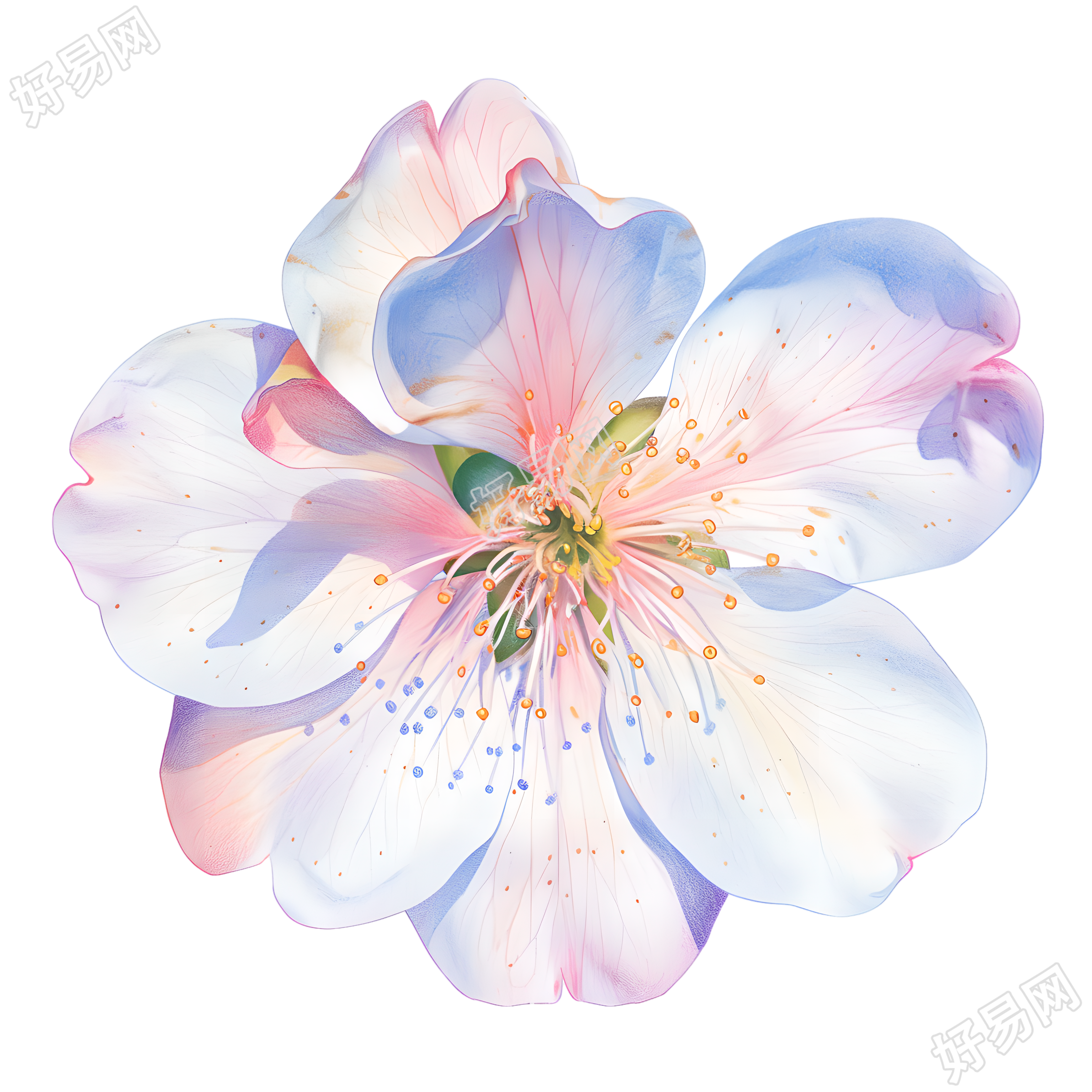 花朵彩铅插图