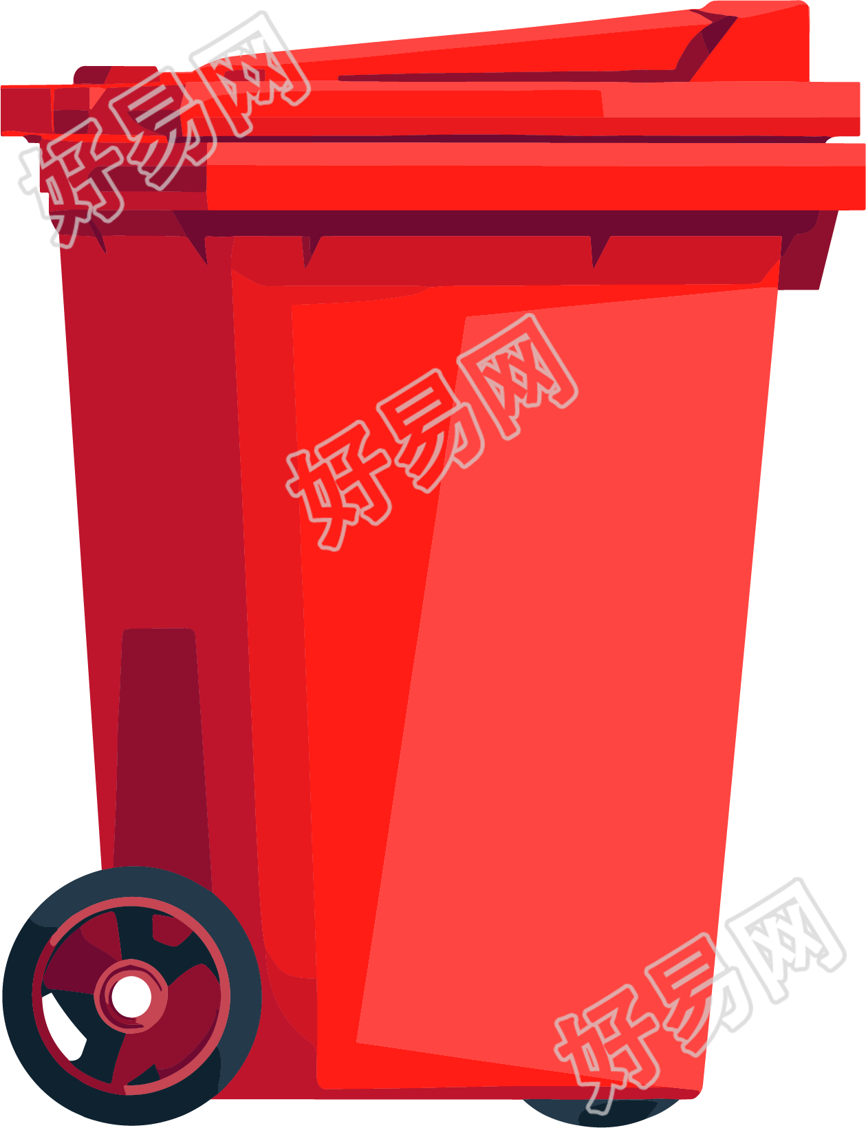 红色垃圾箱素材