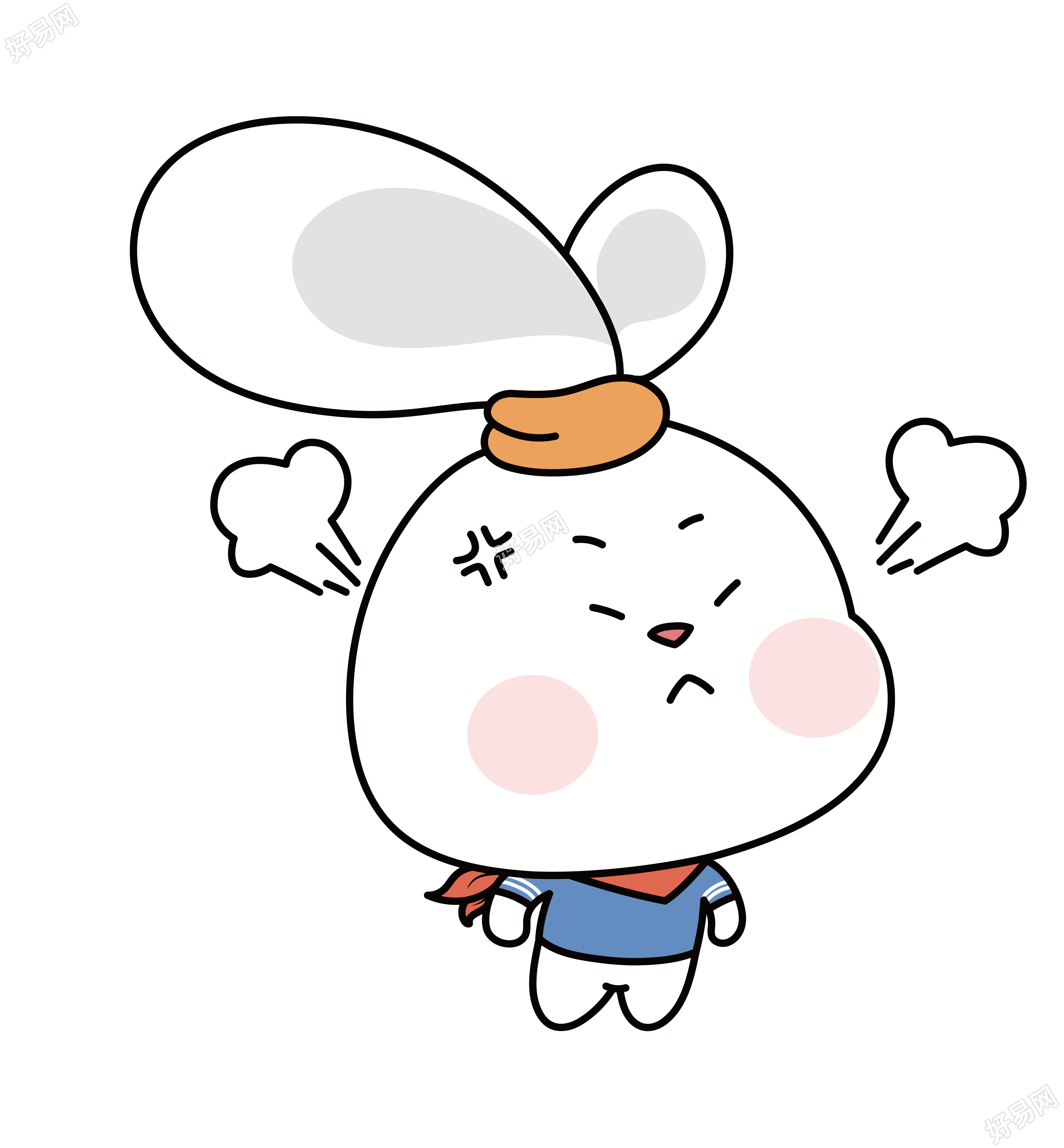 压缩兔生气插画