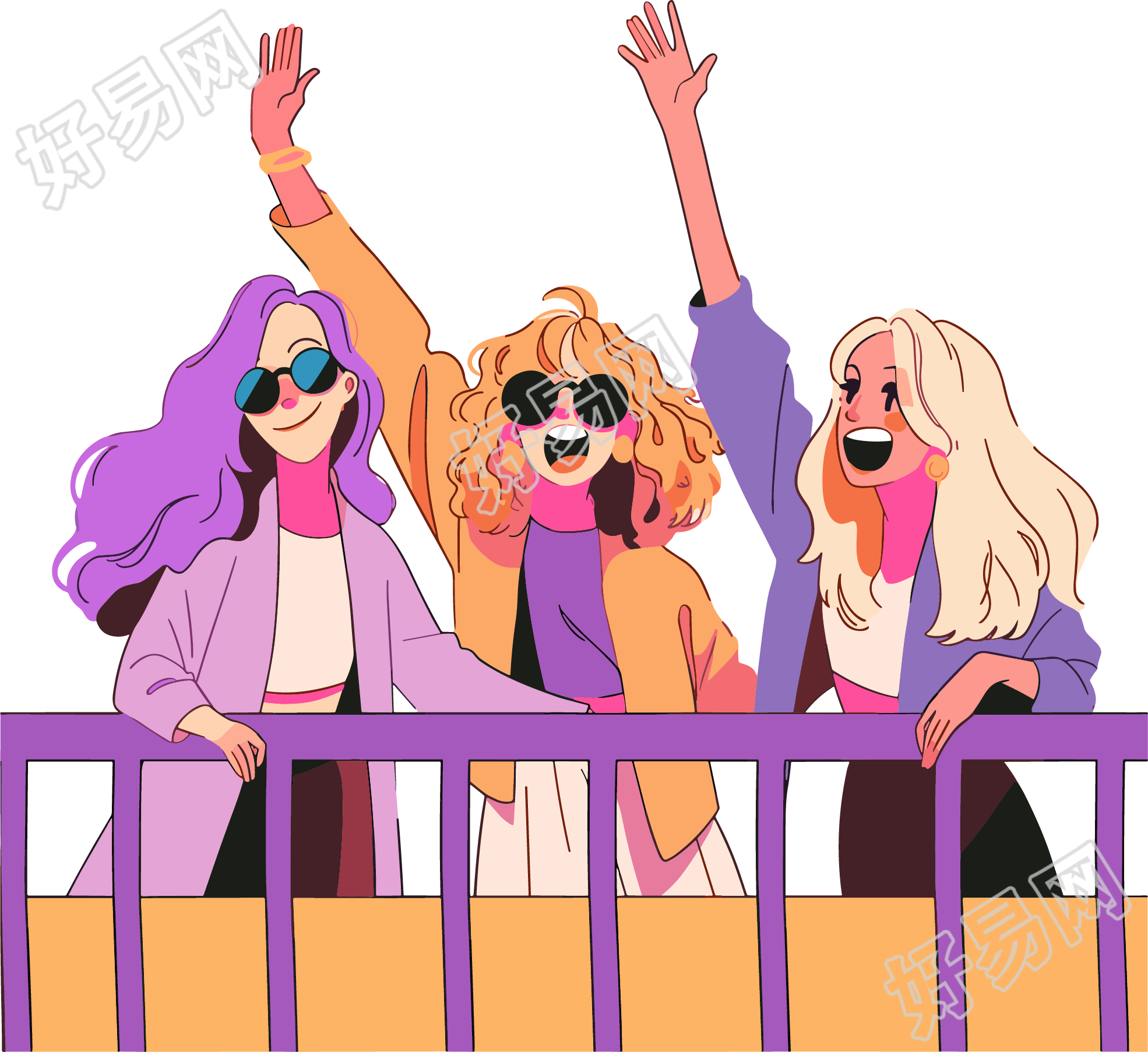 音乐节年轻人插图