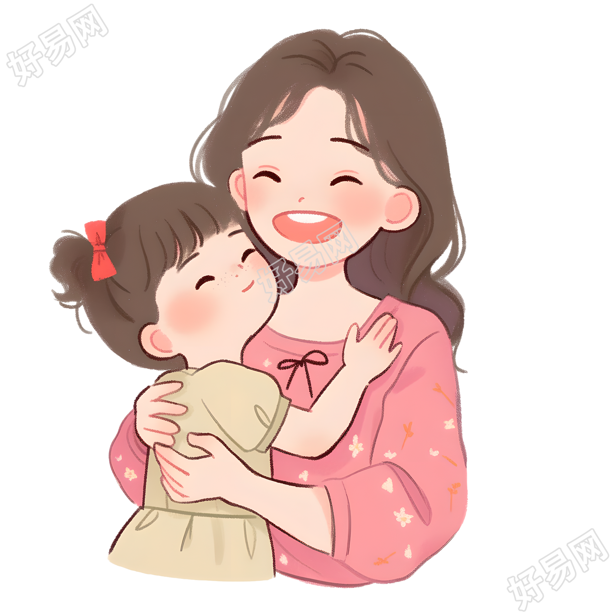 母女儿童绘本插图