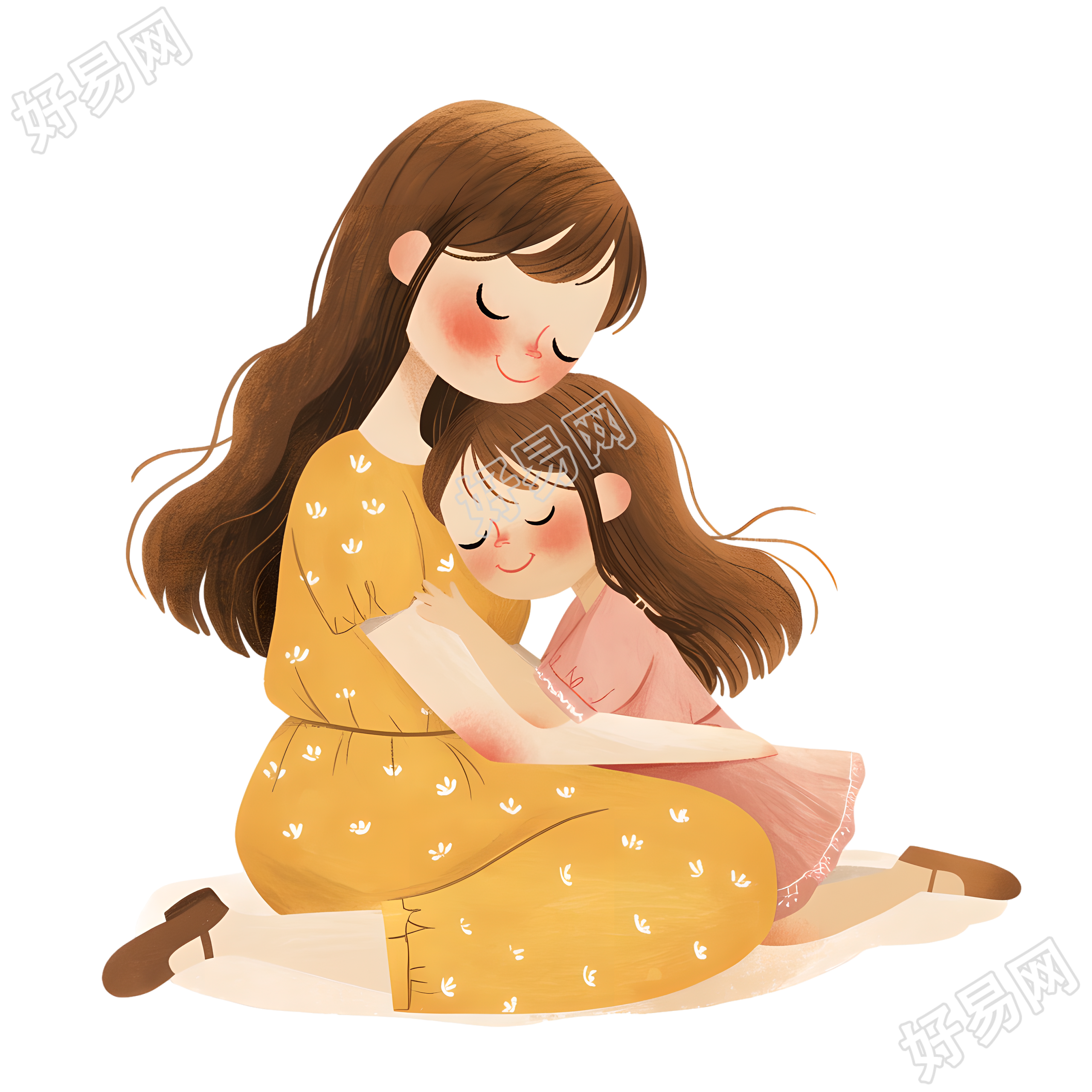 母女拥抱插图