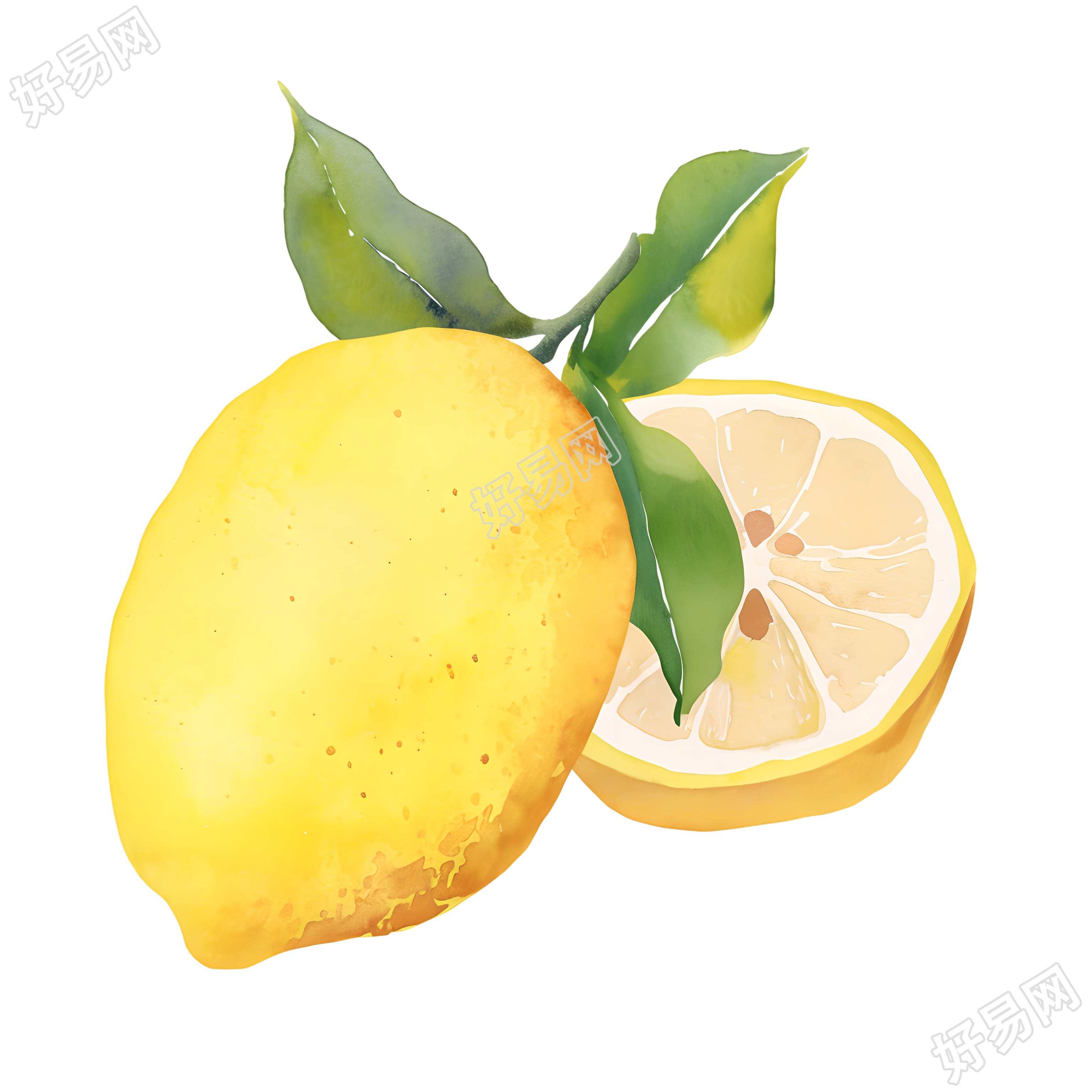柠檬夏日清新元素