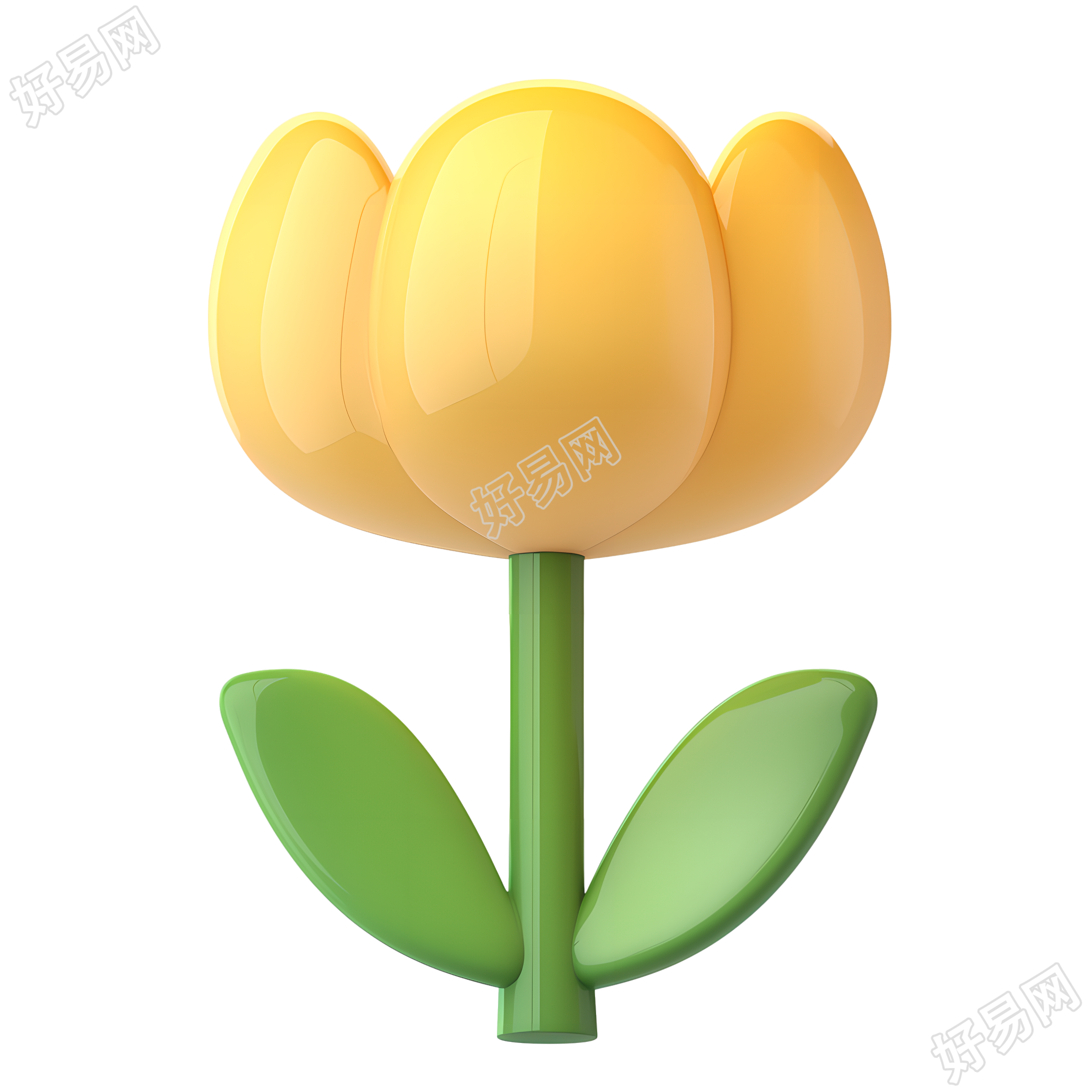3D黄色小花元素