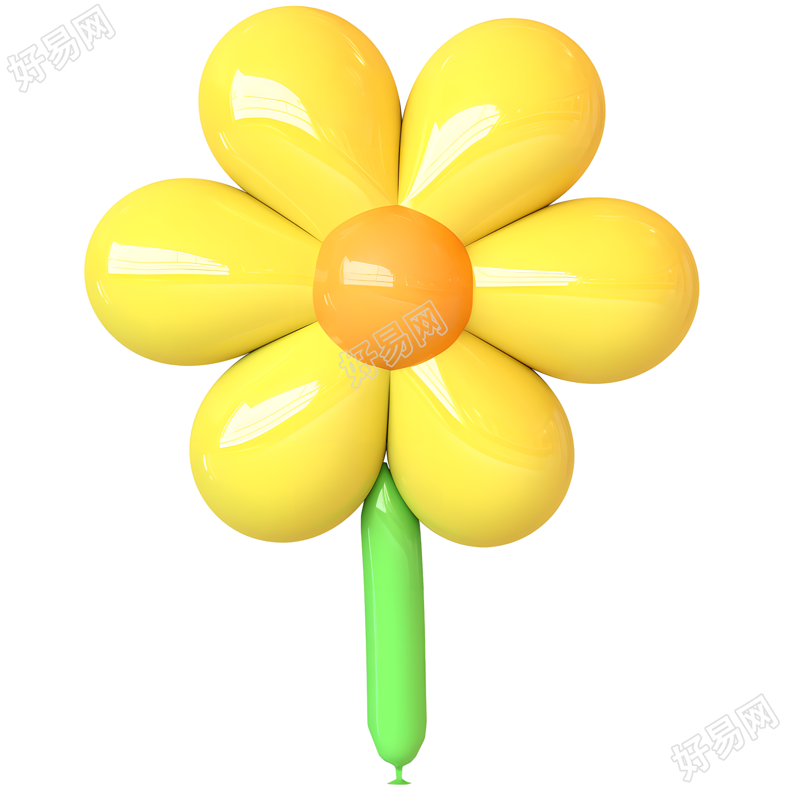 3D黄色小花素材